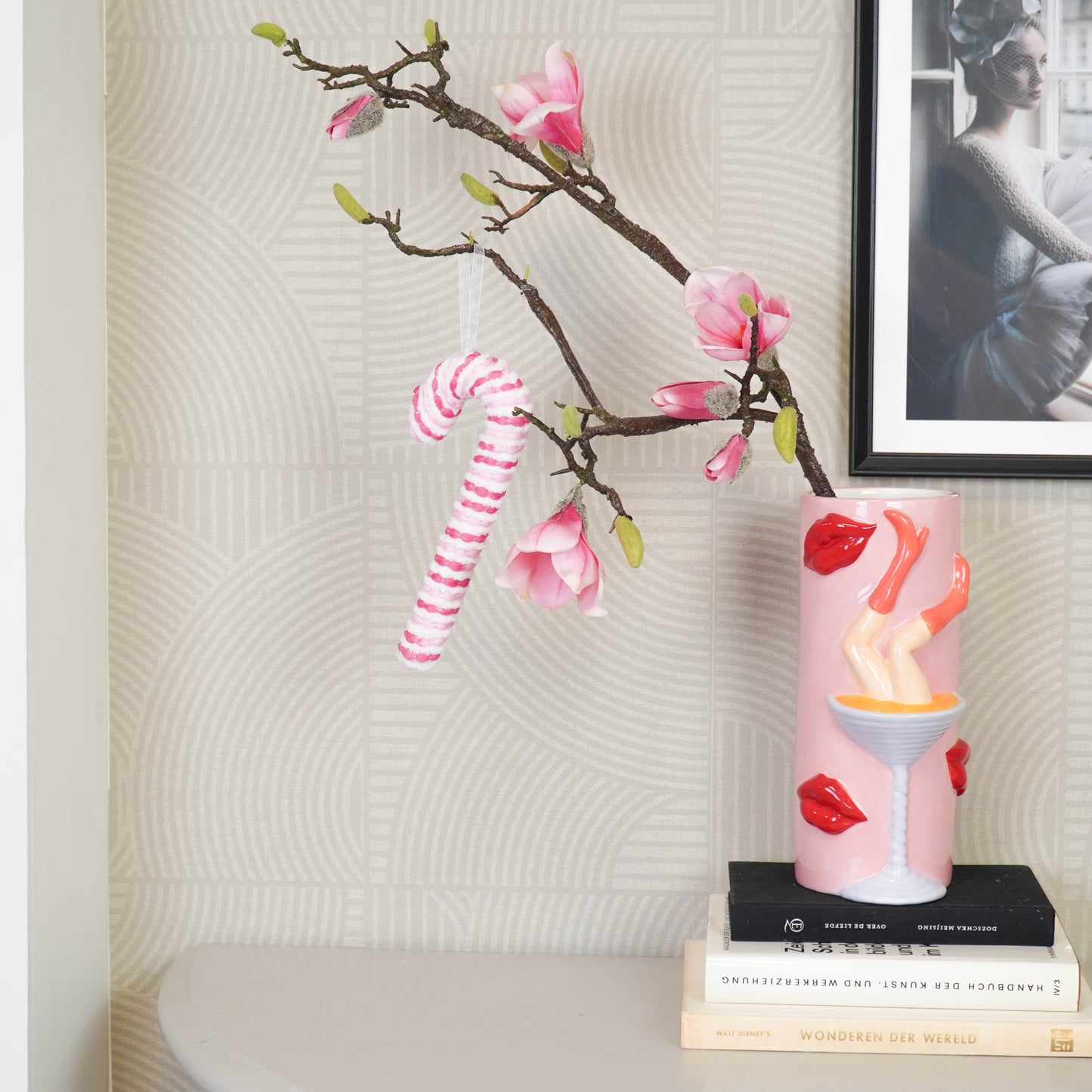 Decoration - Candy Cane - Foam - Pink - 21cm