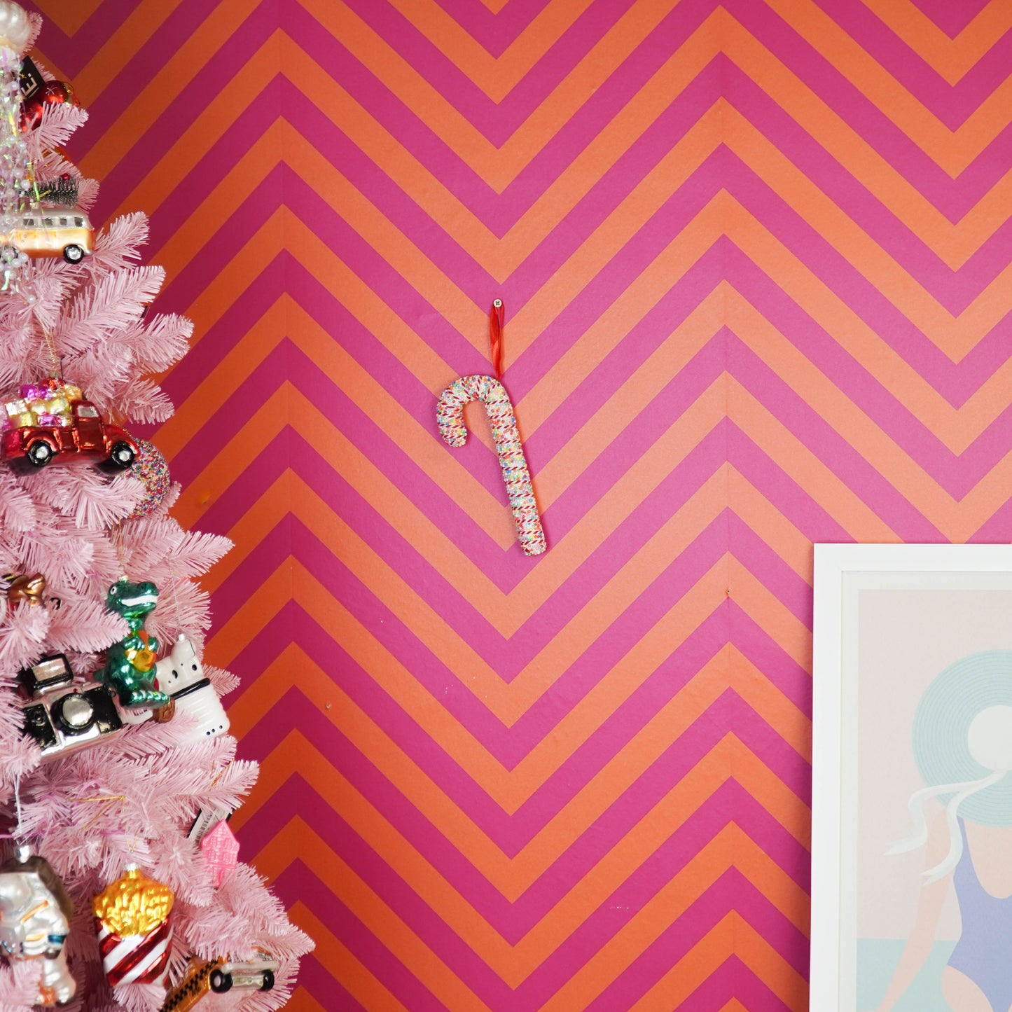 Decoration - Candy Cane - Foam - Disco Dip - 21cm