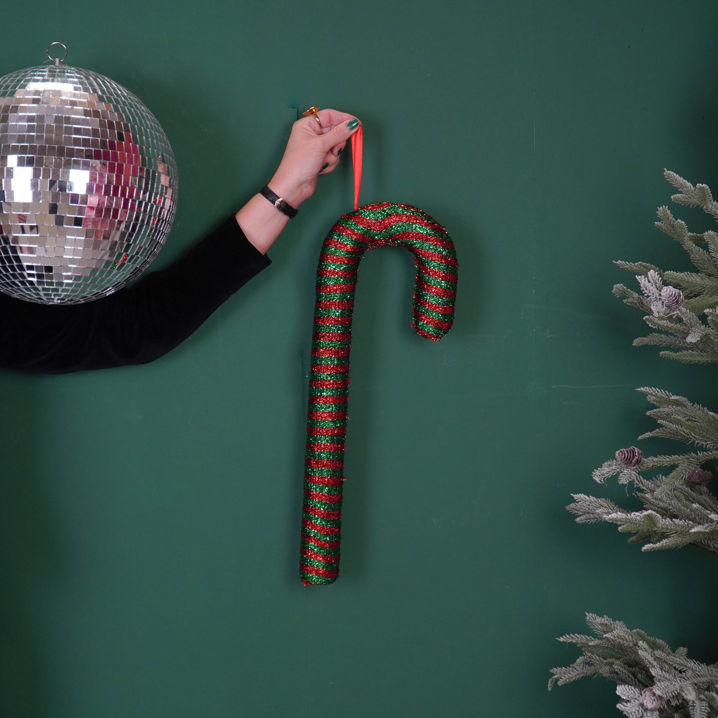 Christmas Decoration - Candy Cane - Foam - Green/Red - 52cm