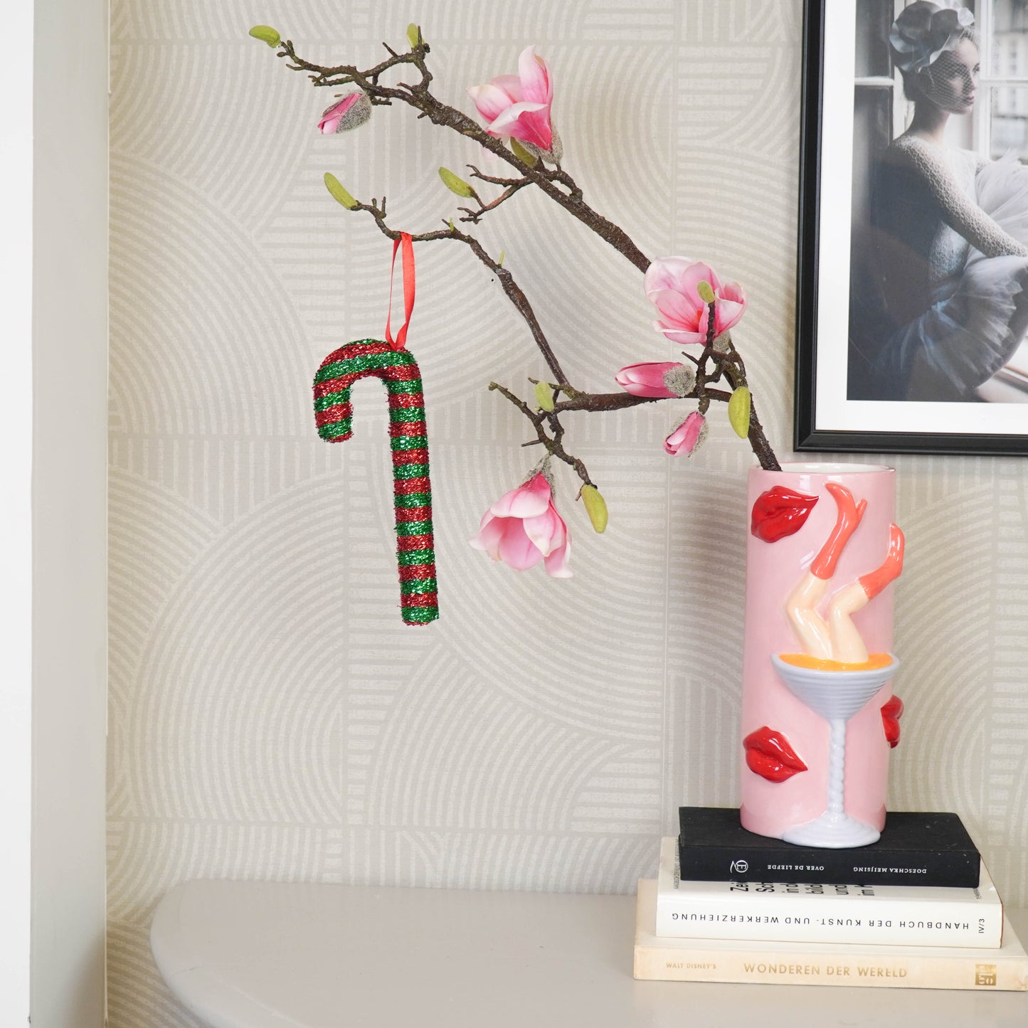 Christmas Decoration - Candy Cane - Foam - Green/Red - 21cm