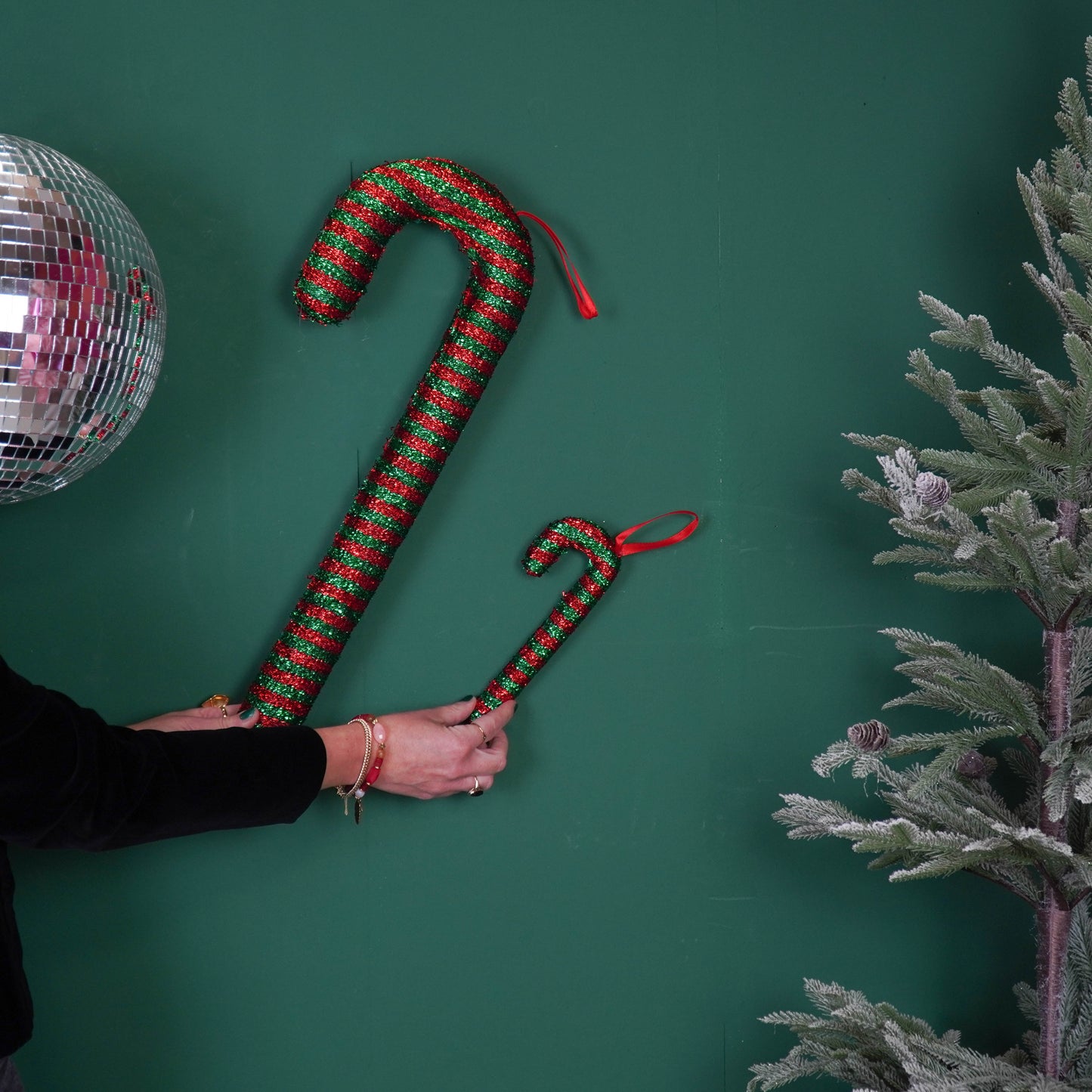 Christmas Decoration - Candy Cane - Foam - Green/Red - 21cm