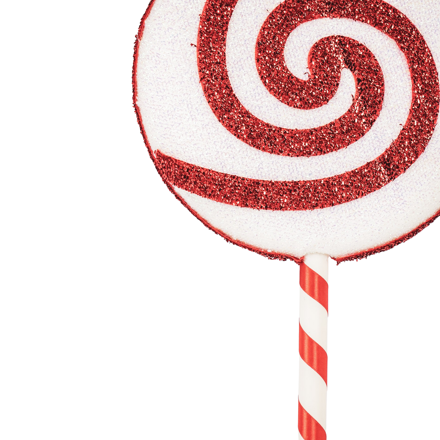 Christmas Decoration - Lolly Pop - Foam - White/Red - 25x63cm