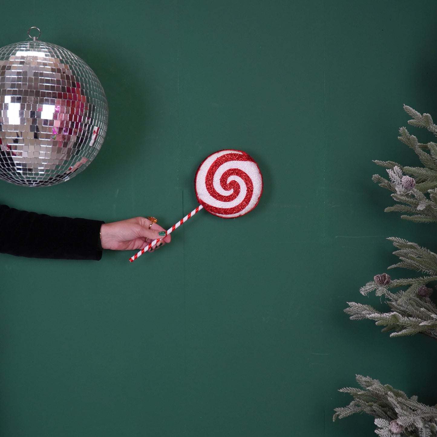 Christmas Decoration - Lolly Pop - Foam - White/Red - 15x35cm