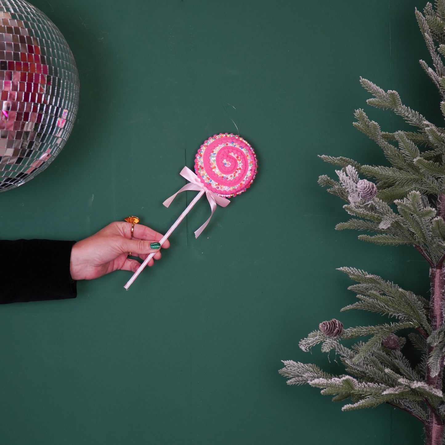Christmas Decoration - Lolly Pop - Foam - Pink/Yellow - 10x29cm