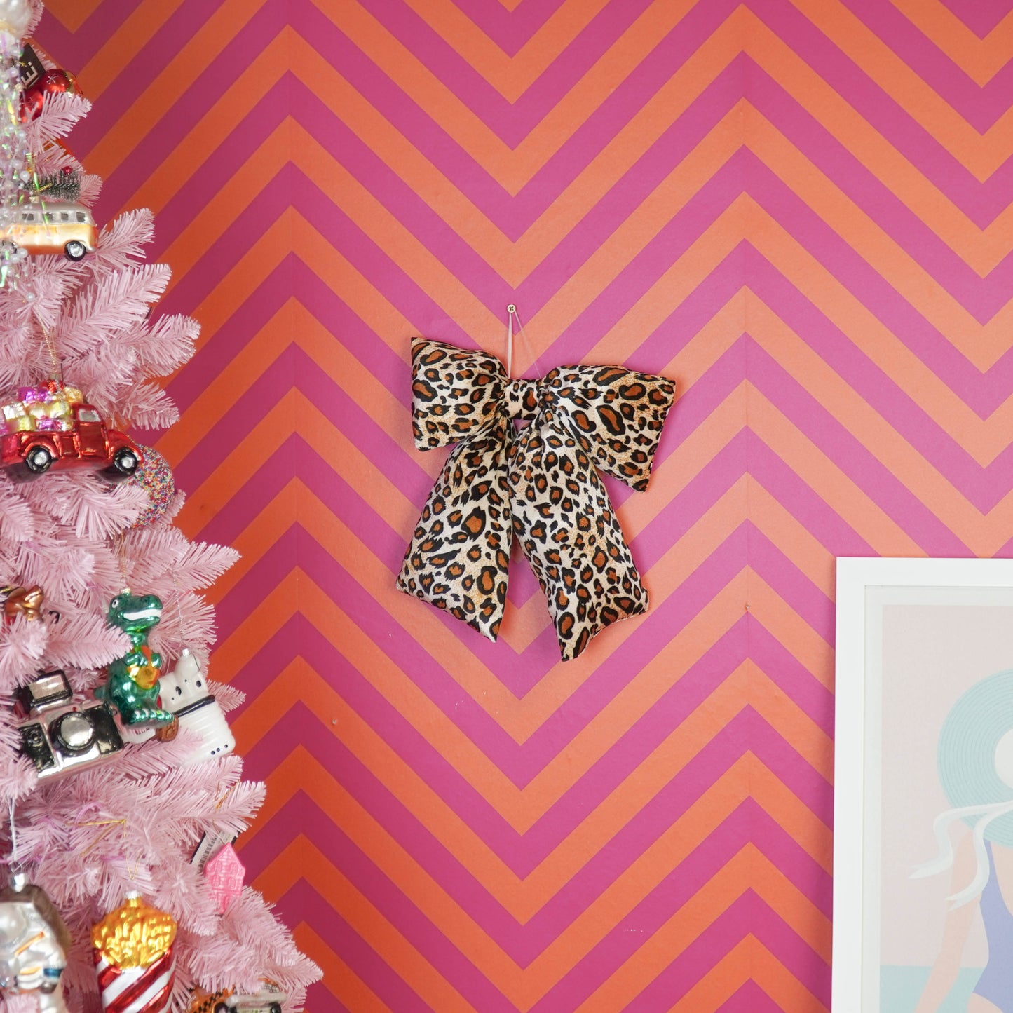 Christmas Decoration - Bow - Panter  - Velvety -  32x40cm