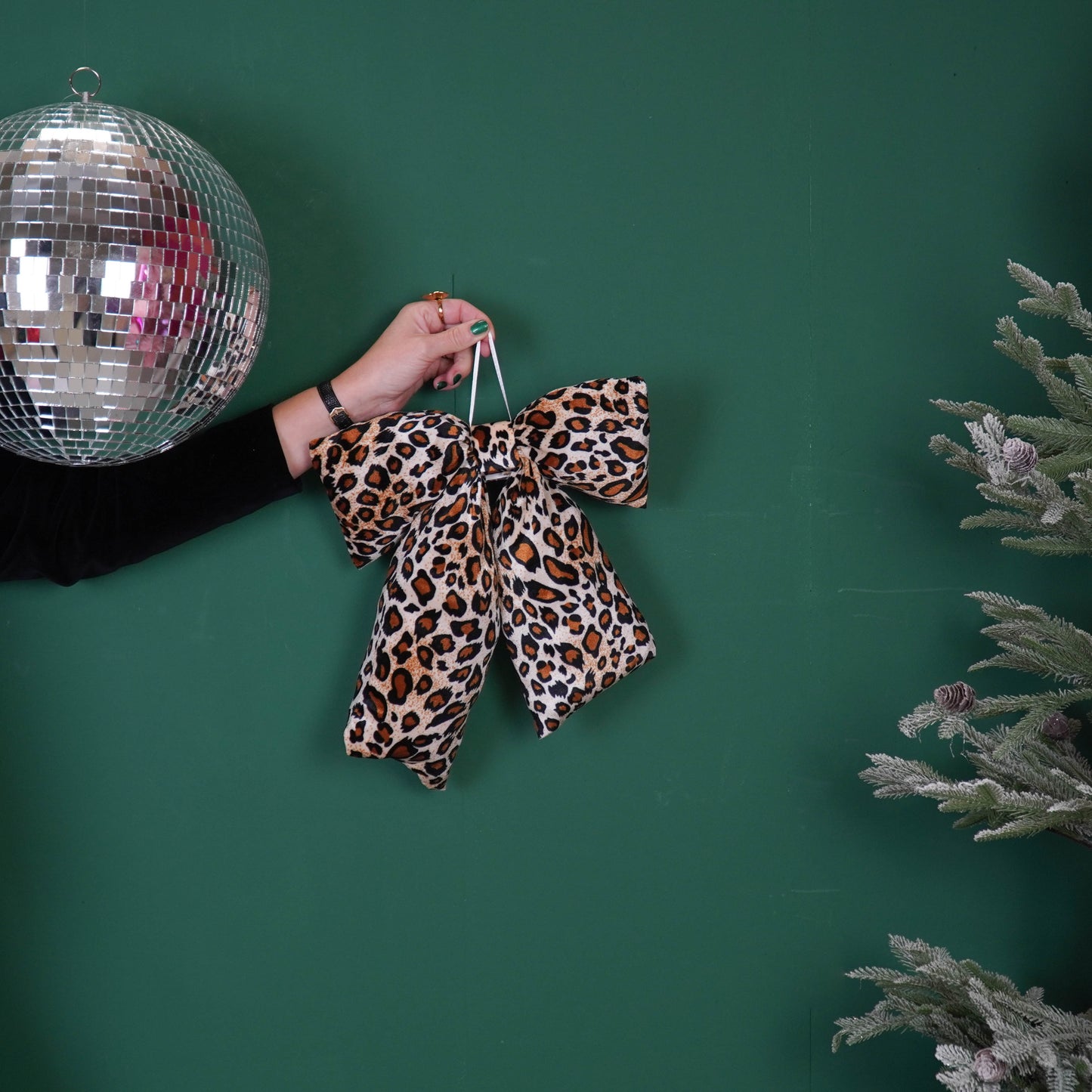 Christmas Decoration - Bow - Panter  - Velvety -  32x40cm