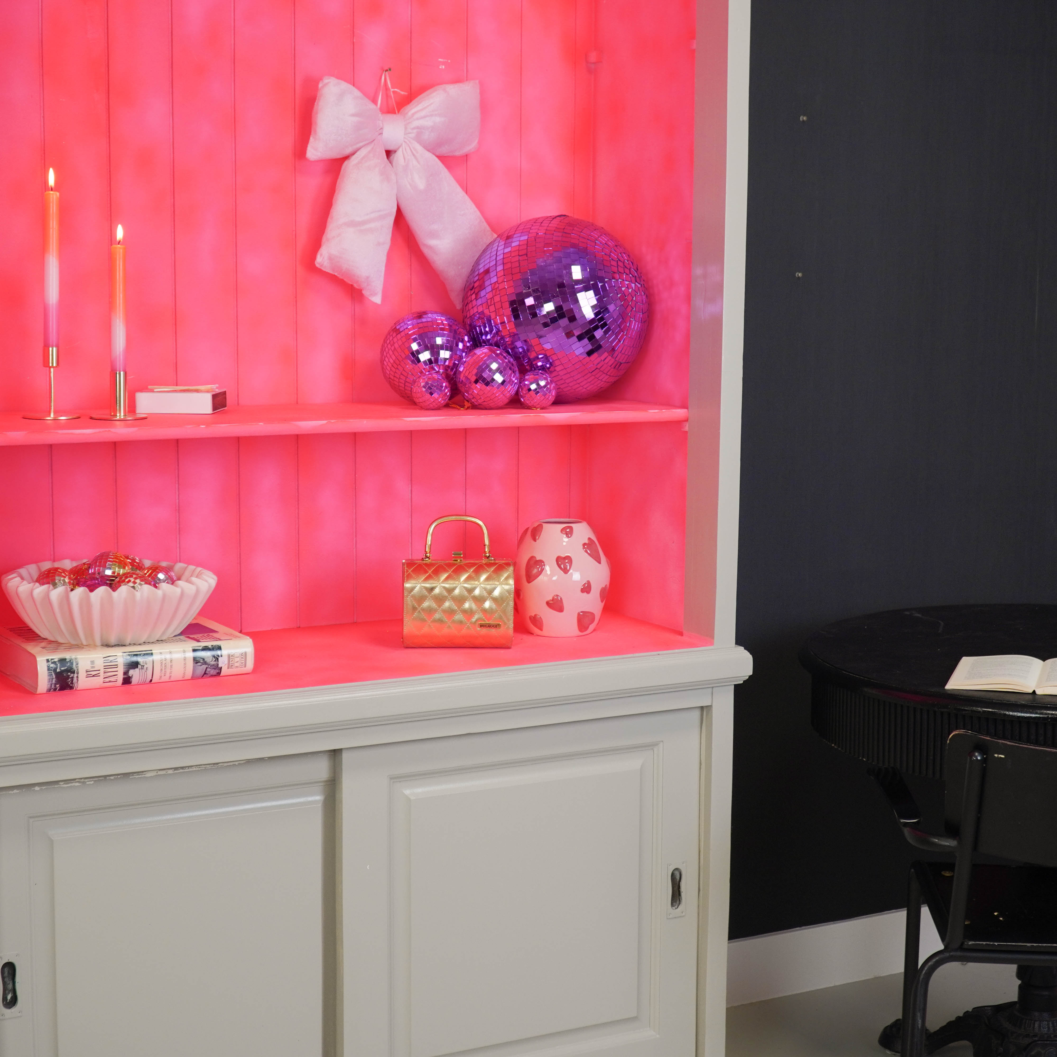 Christmas Decoration - Bow - Velvety - Light Pink - 32x40cm
