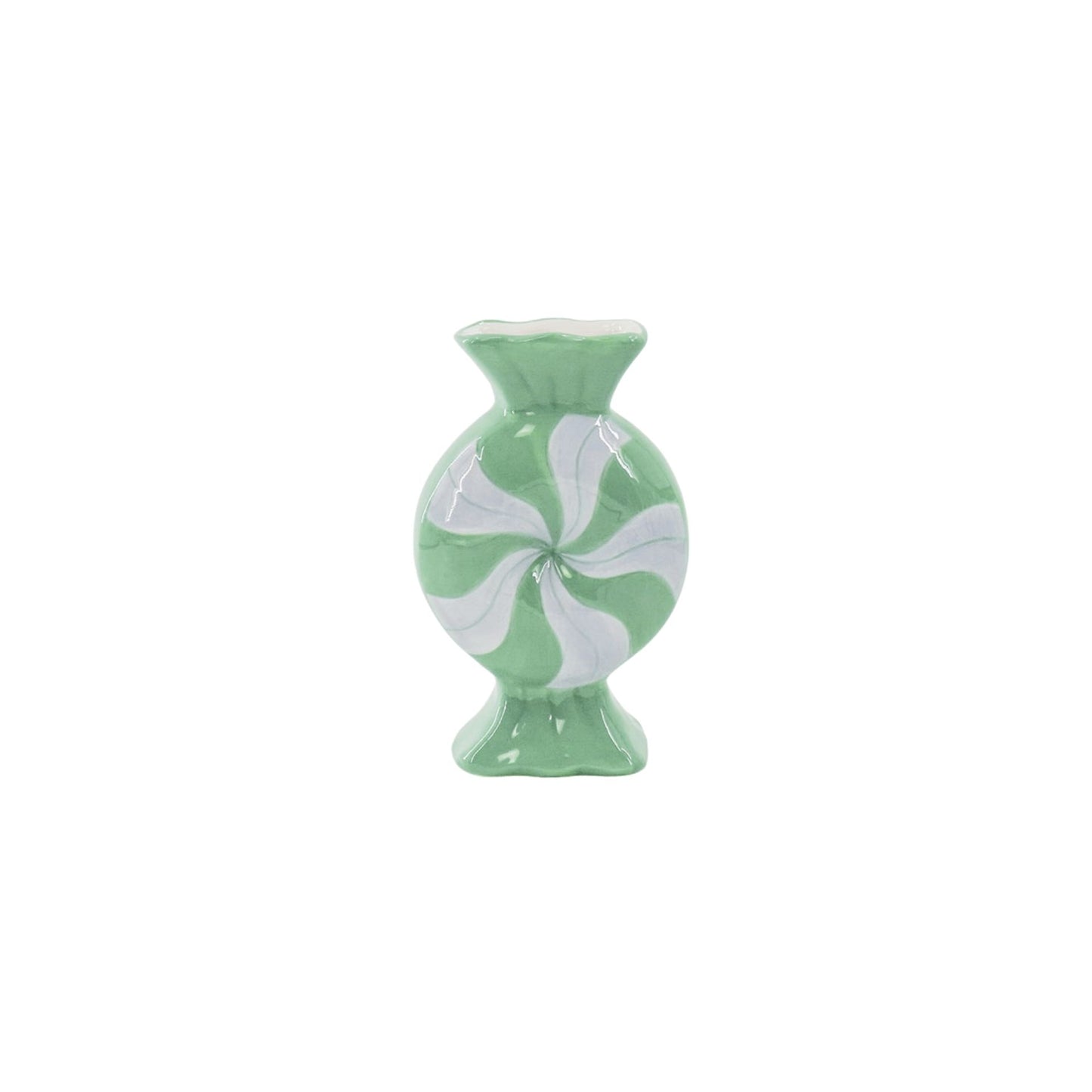 Flower Vase- Toffee Candy-Ceramic- Lilac/ Mint- 12x6,5x20cm
