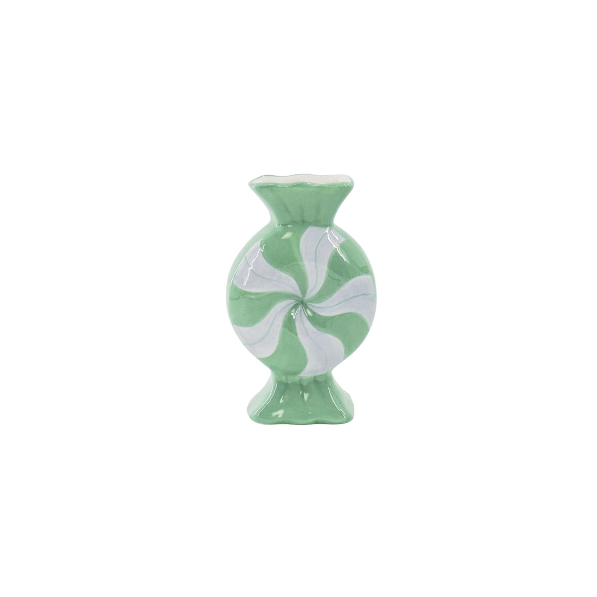 Flower Vase- Toffee Candy-Ceramic- Lilac/ Mint- 12x6,5x20cm