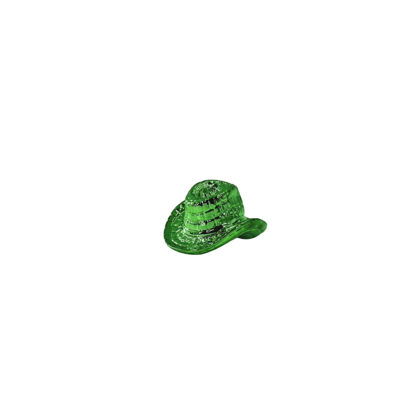 Candle Holder - Cowboy Hat- Green - 13,5x11x7 cm