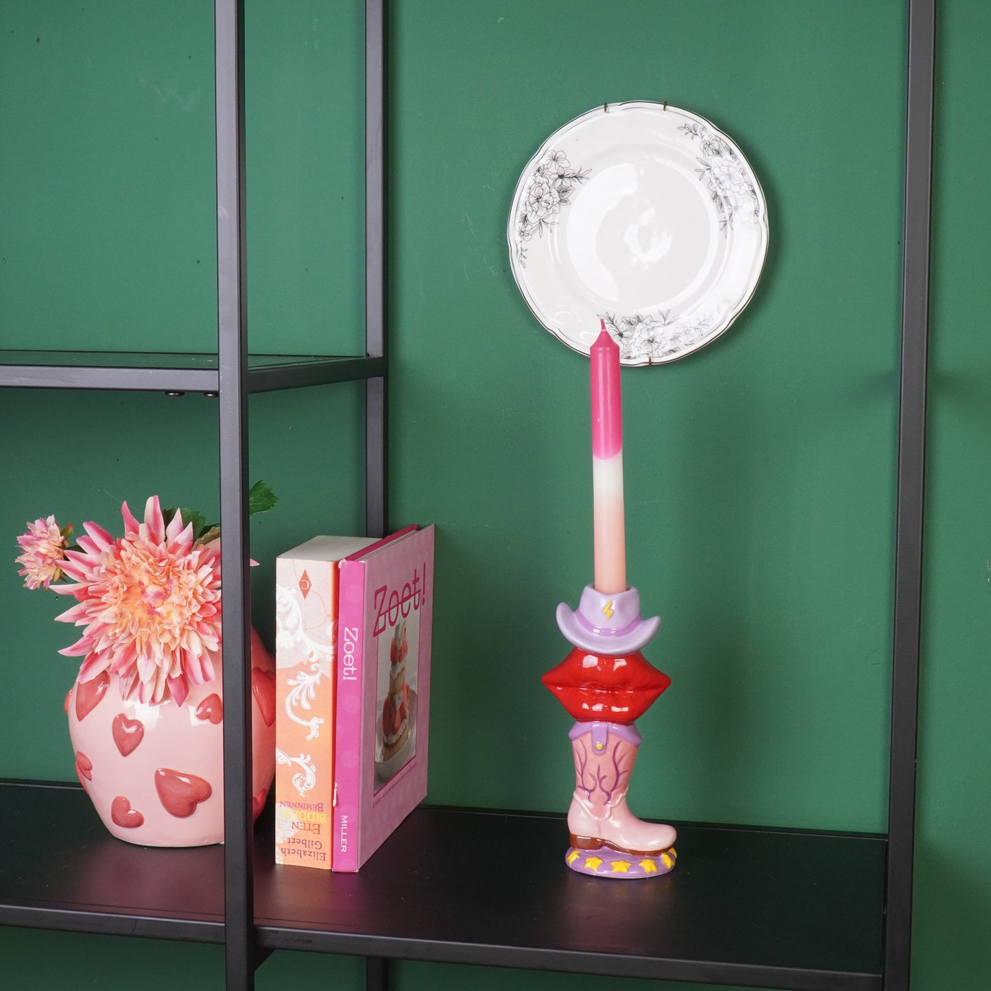 Candle Holder- Boot/ Lip/Hat - Pink/ Red/ Lilac-10x8x20 cm