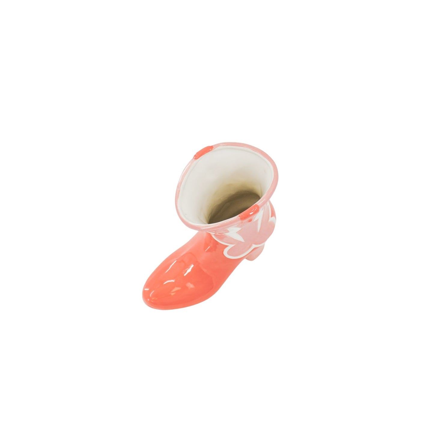 Flower Vase- Boot Vase- Ceramics- Pink/ Orange-16,5x10.5x26,5cm