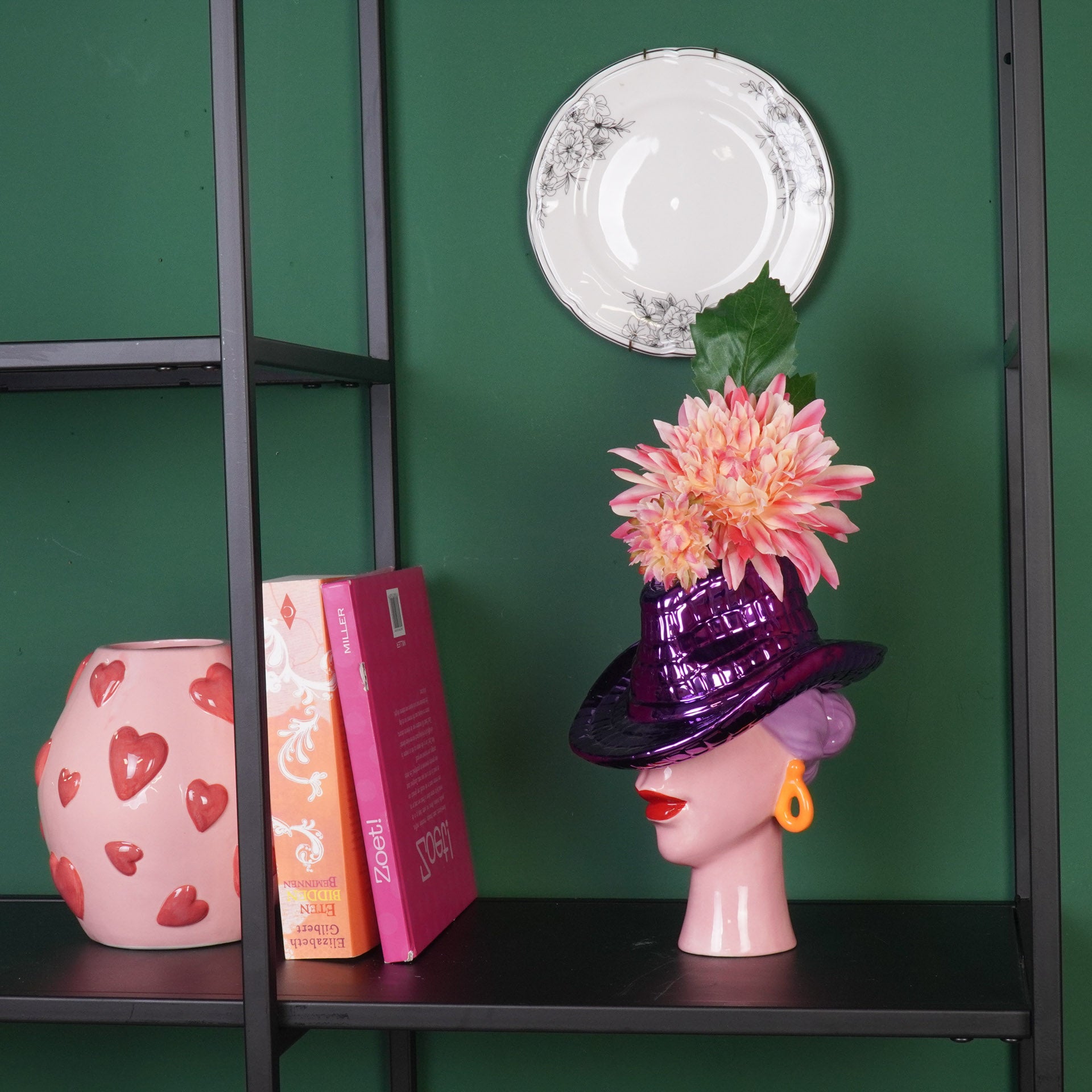 Flower Vase- Cowboy Hat Vase- Purple/-19x16x23,5 cm