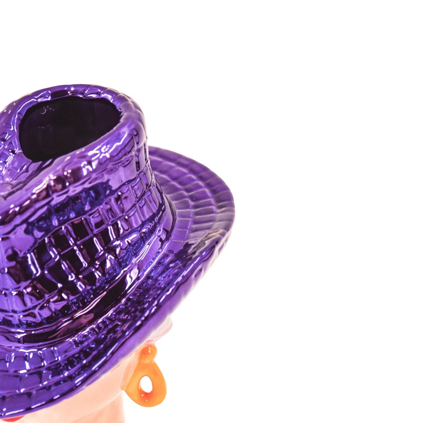 Flower Vase- Cowboy Hat Vase- Purple/-19x16x23,5 cm