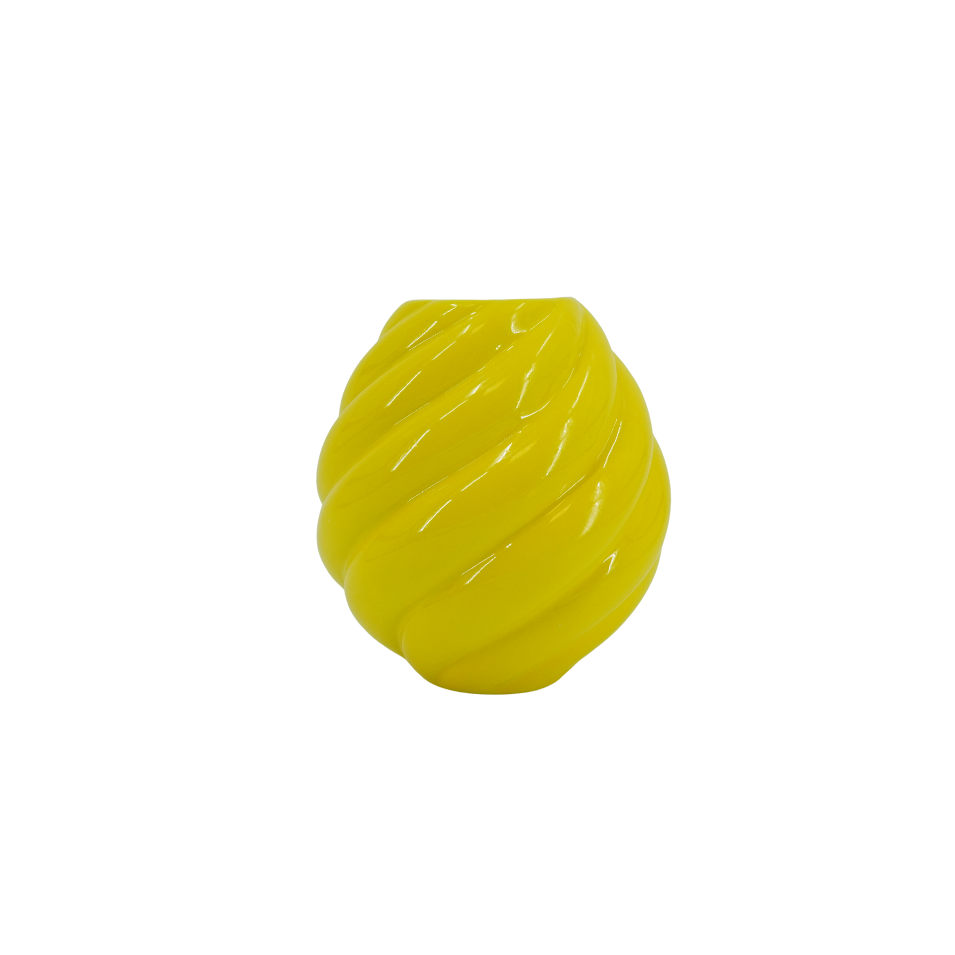 Flower Vase- Swirl Vase-Ceramic- Yellow- 20x20x21,5 cm