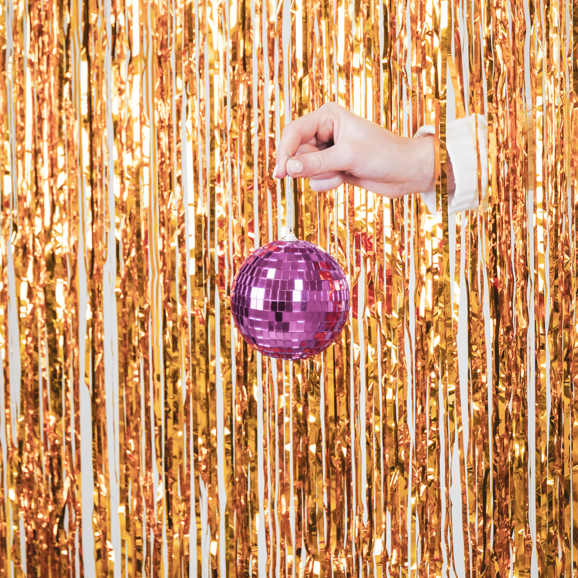 Christmas Decoration - Christmas Hanger - Discoball - Foam - Pink - 15x15x15cm