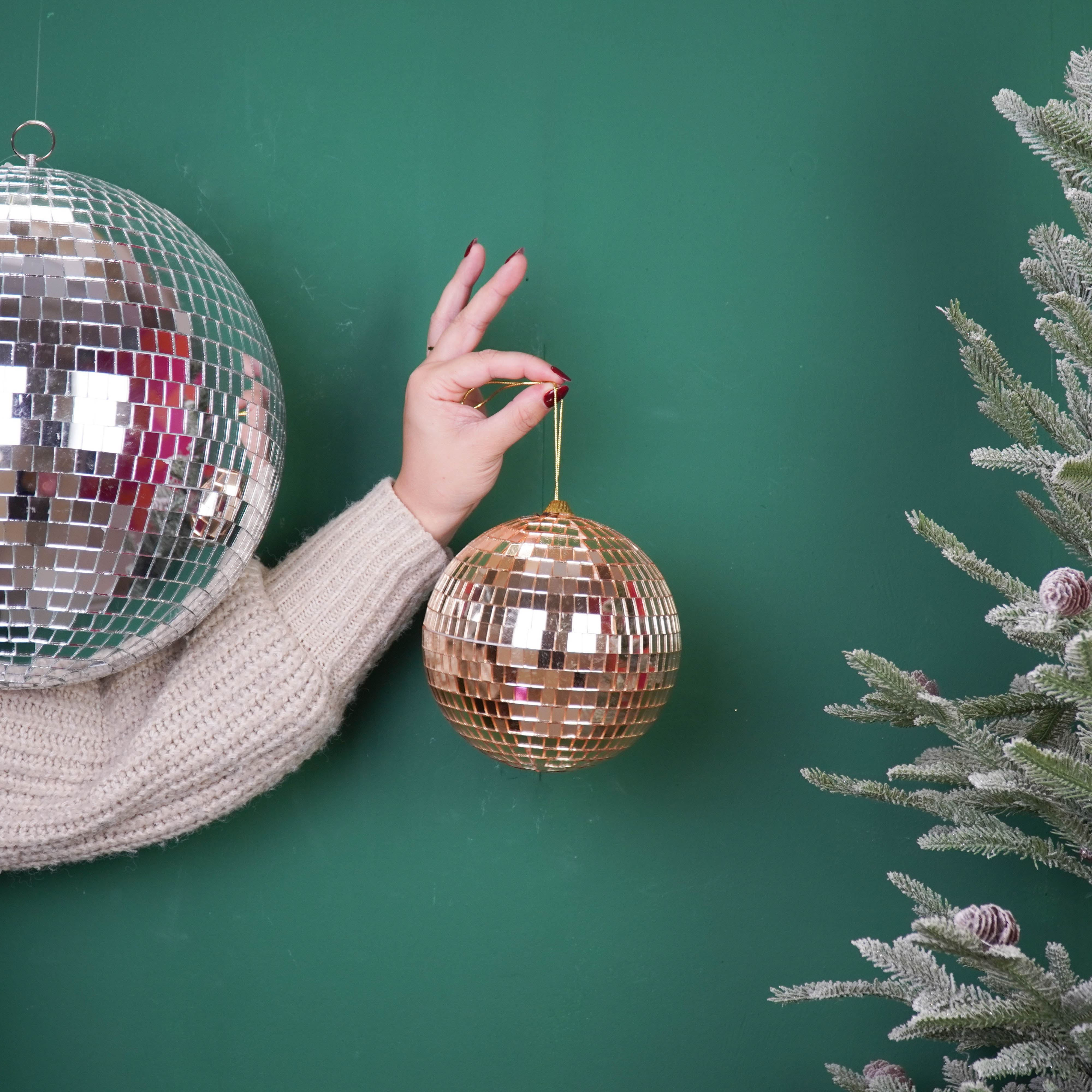 Christmas Decoration - Christmas Hanger - Discoball - Foam - Gold - 15x15x15cm