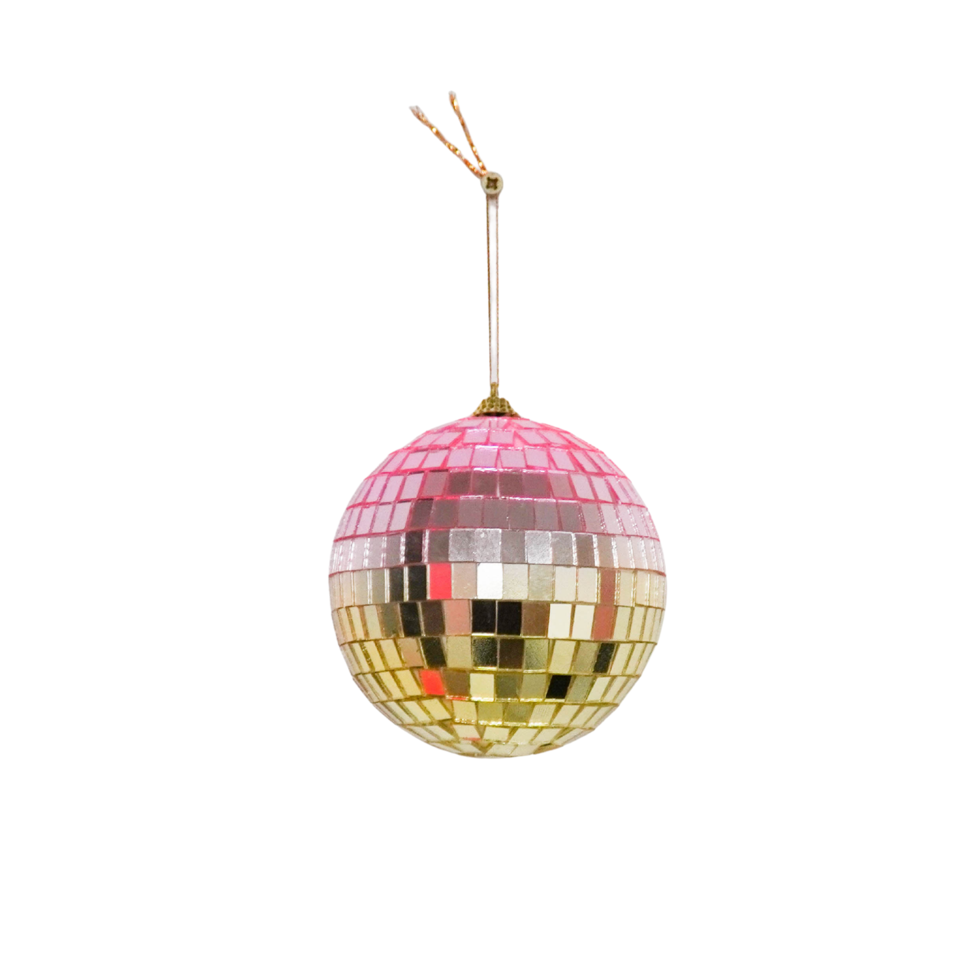 Christmas Decoration - Christmas Hanger - Discoball - Foam - Pink/Gold - 15x15x15cm