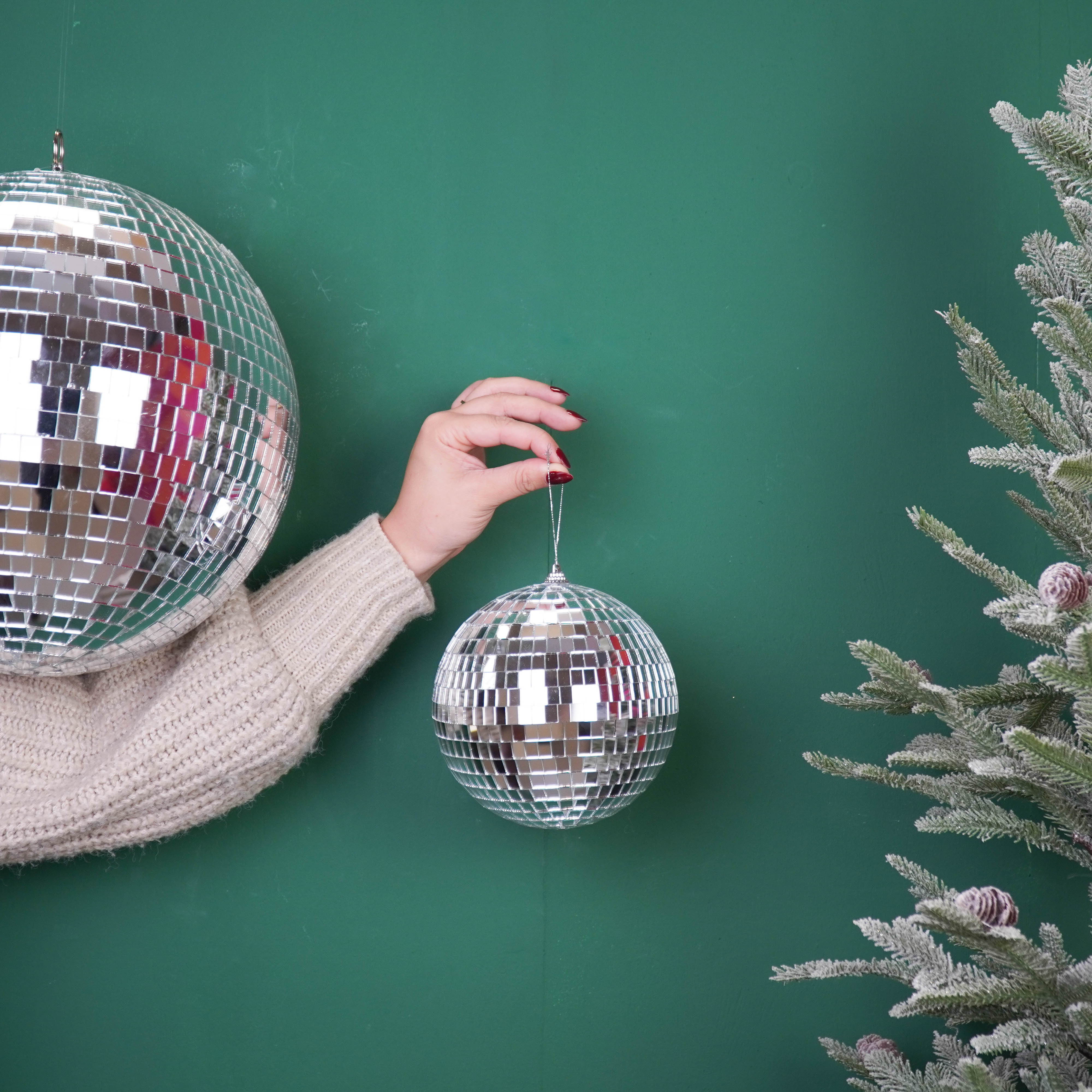 Christmas Decoration - Christmas Hanger - Discoball - Foam - Silver - 15x15x15cm