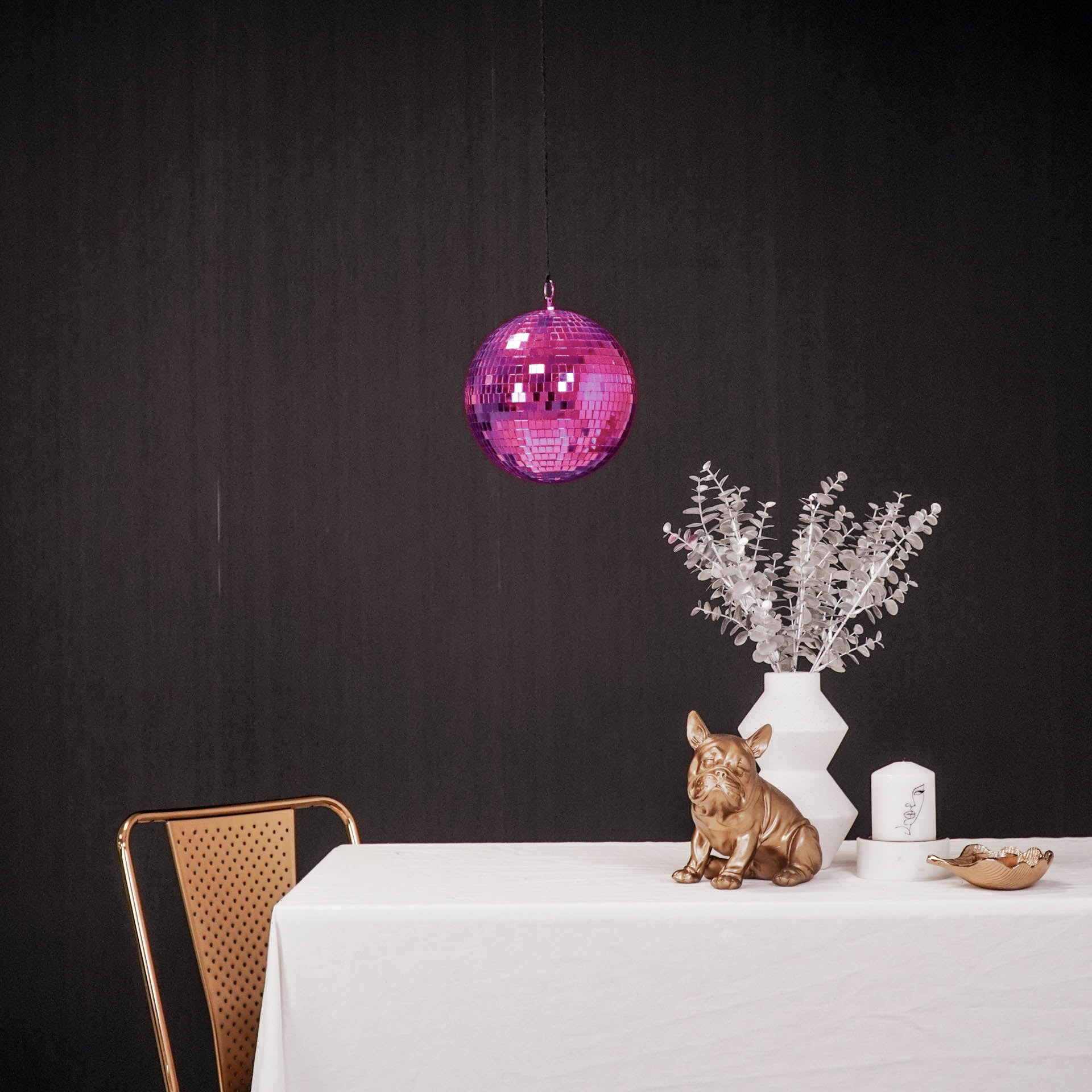 Christmas Decoration - Christmas Hanger - Discoball - Foam - Pink - 20x20x20cm