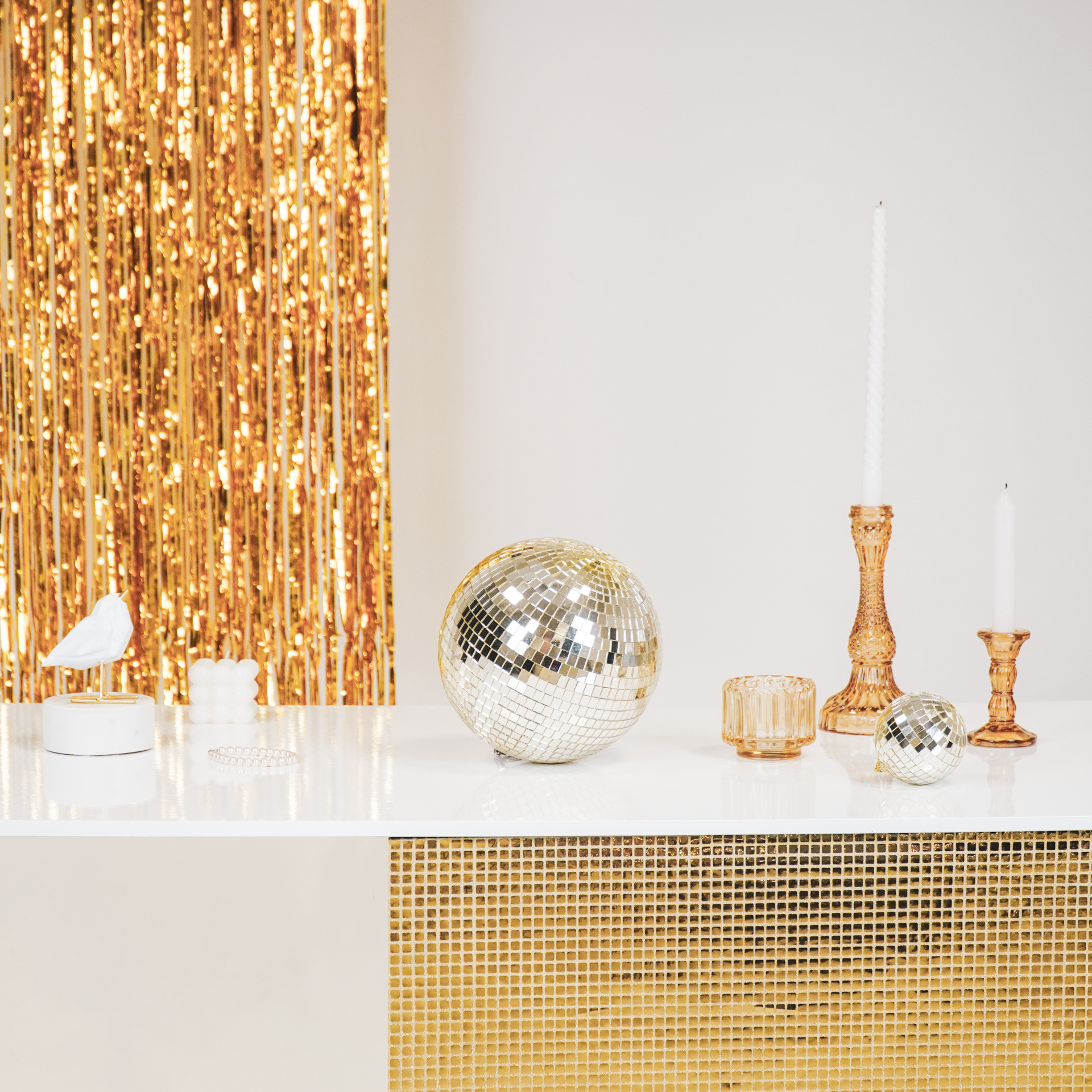 Christmas Decoration - Christmas Hanger - Discoball - Foam - Gold - 20x20x20cm