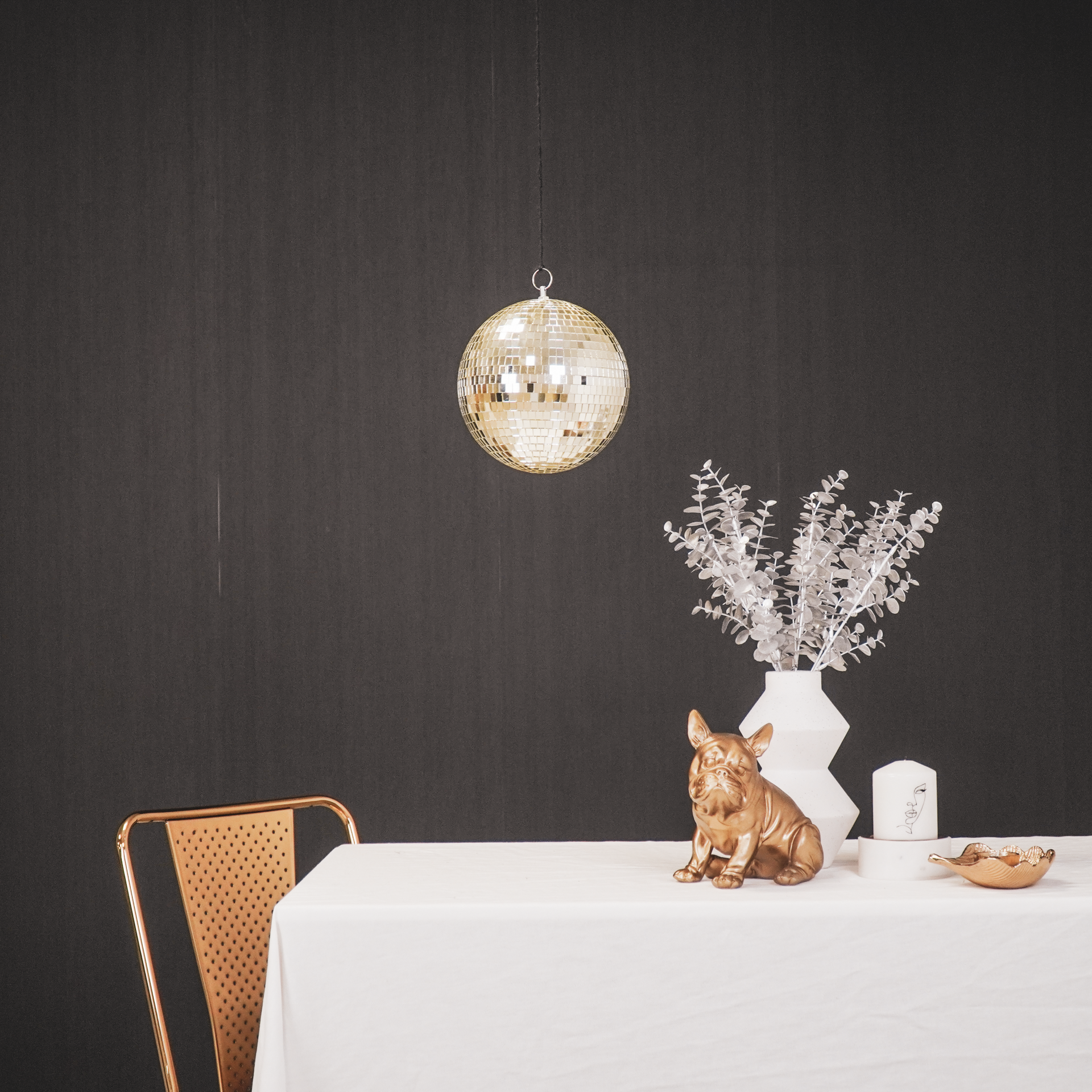 Christmas Decoration - Christmas Hanger - Discoball - Foam - Gold - 20x20x20cm