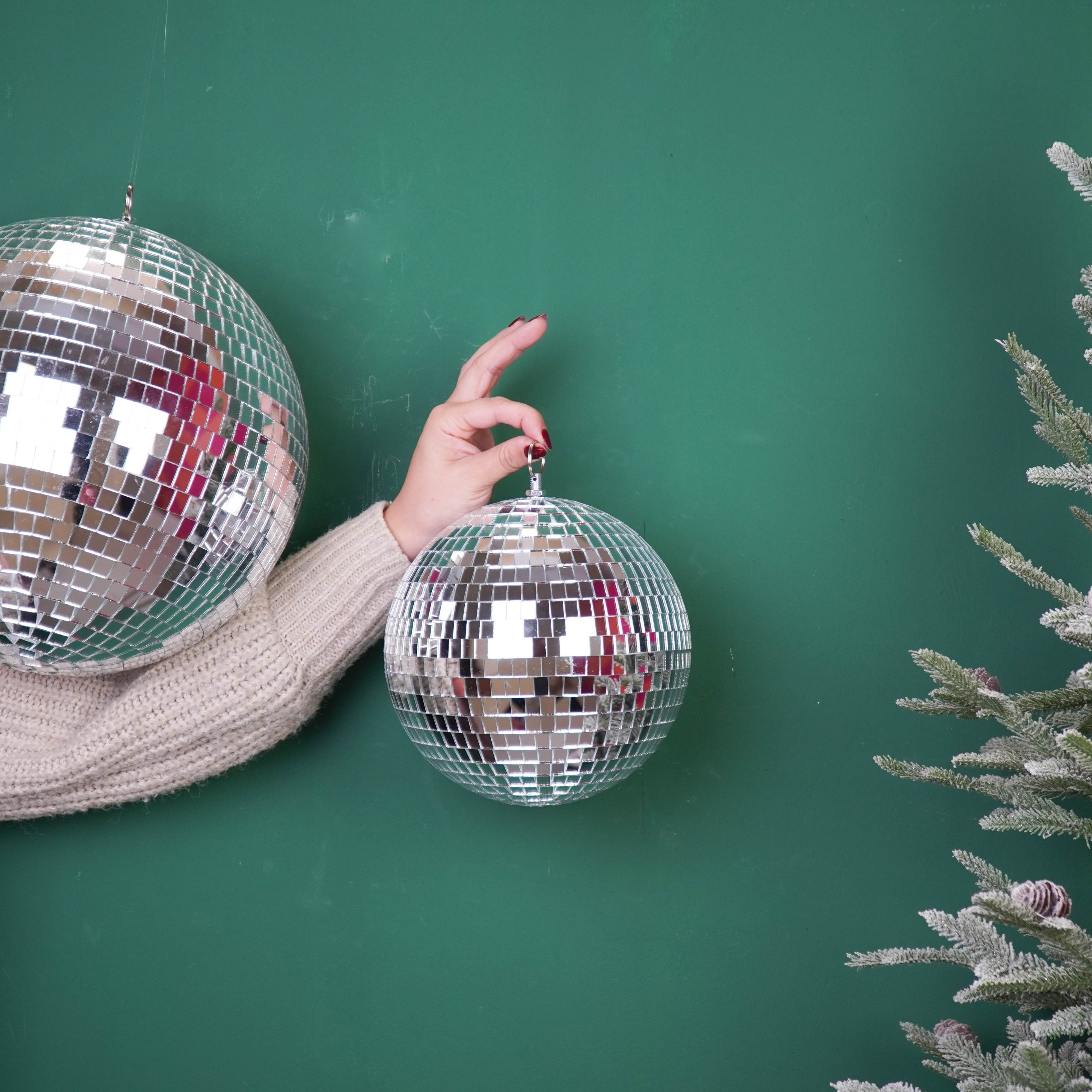 Christmas Decoration - Christmas Hanger - Discoball - Foam - Silver - 20x20x20cm