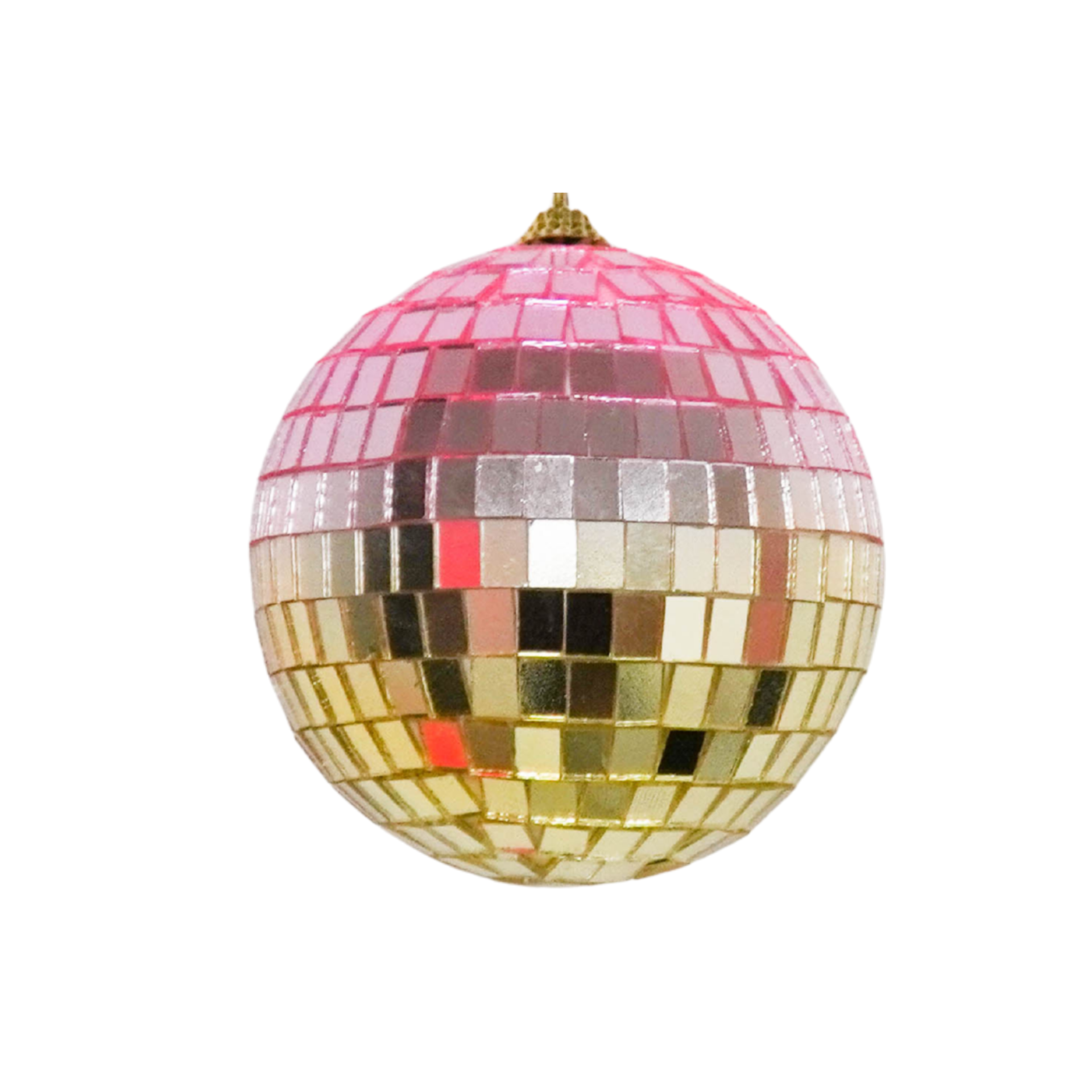 Christmas Decoration - Christmas Hanger - Discoball - Foam - Pink/Gold - 25x25x25cm