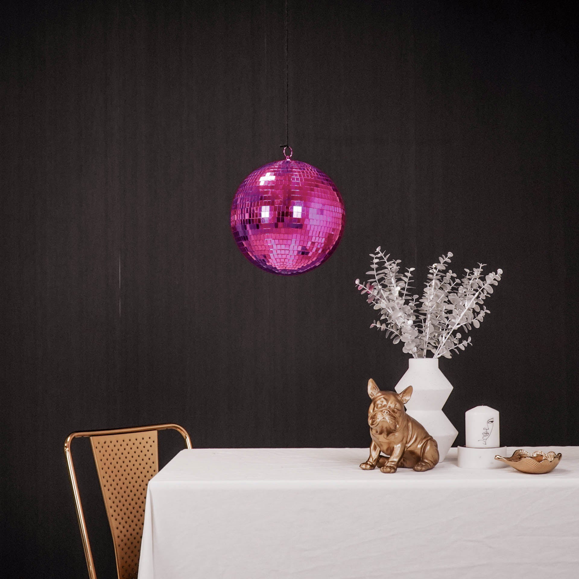 Christmas Decoration - Christmas Hanger - Discoball - Foam - Pink - 25x25x25cm