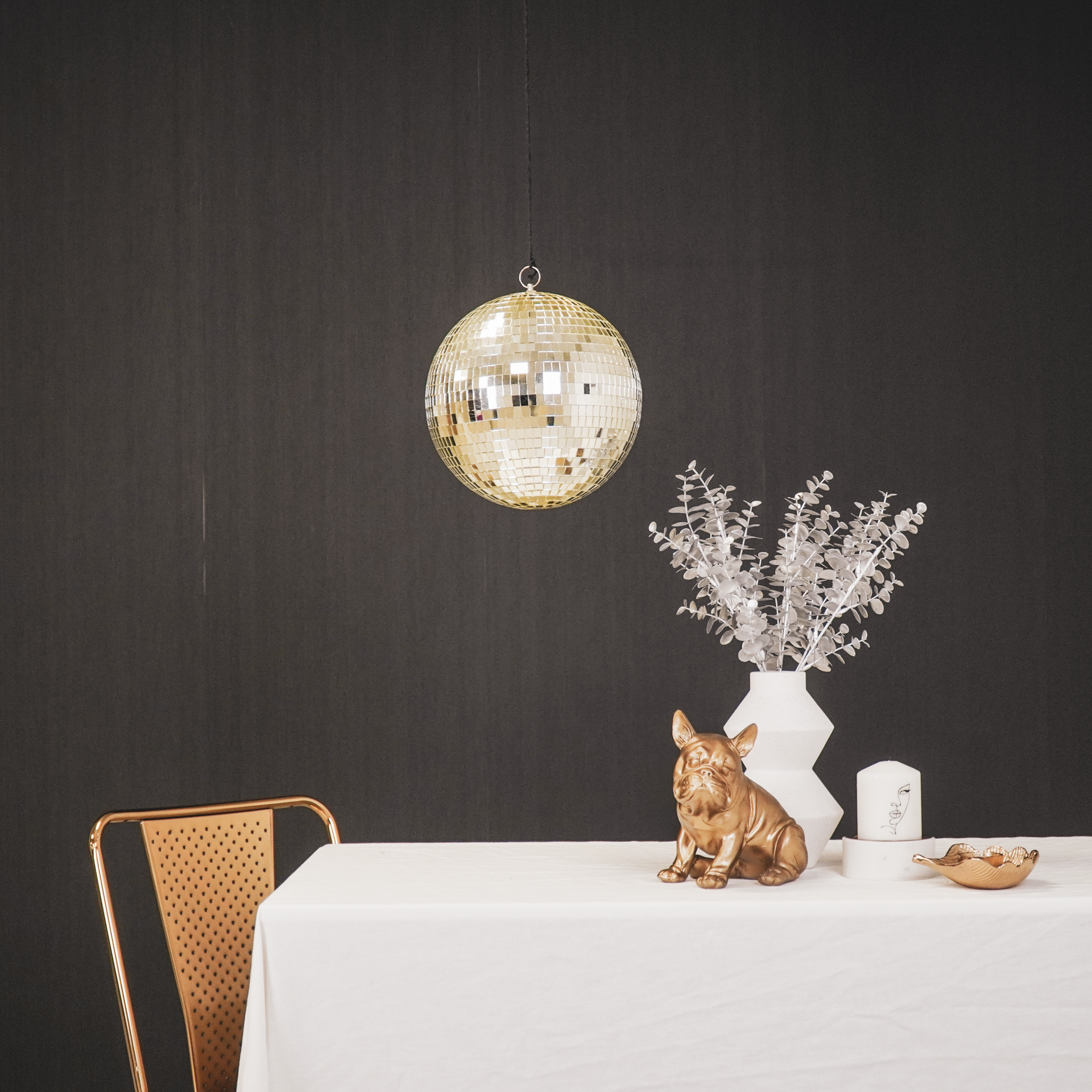 Christmas Decoration - Christmas Hanger - Discoball - Foam - Gold - 25x25x25cm