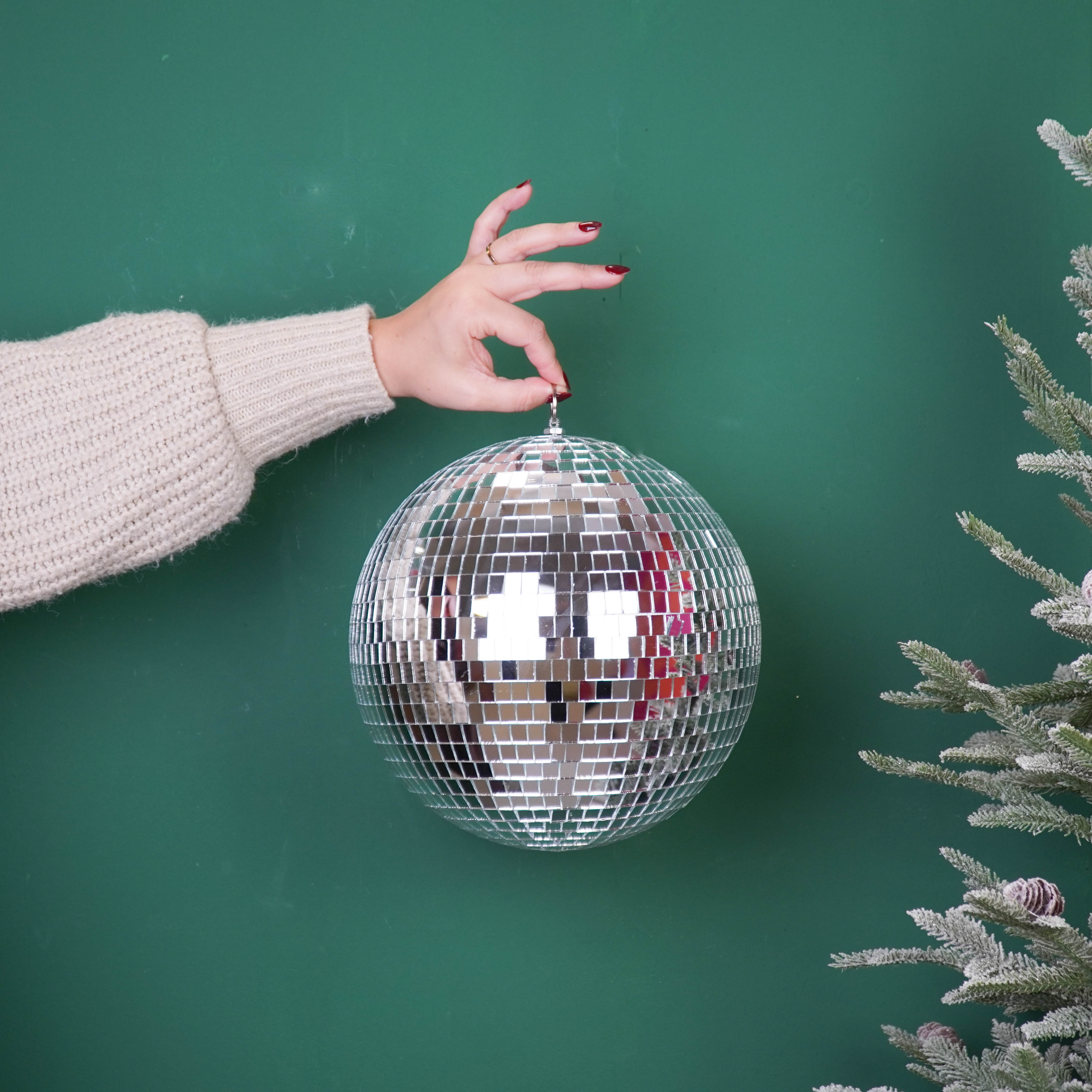 Christmas Decoration - Christmas Hanger - Discoball - Foam - Silver - 25x25x25cm