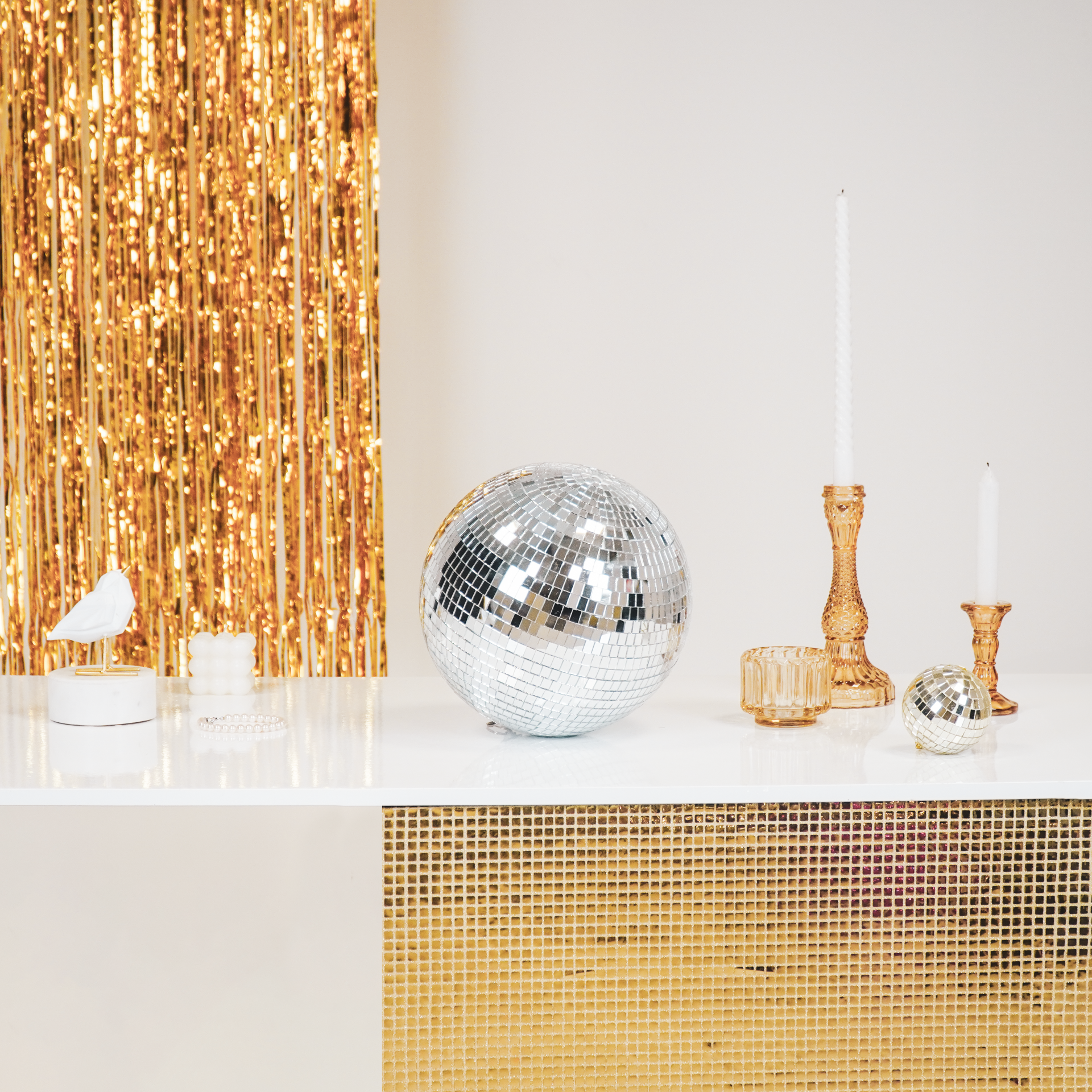 Christmas Decoration - Christmas Hanger - Discoball - Foam - Silver - 25x25x25cm