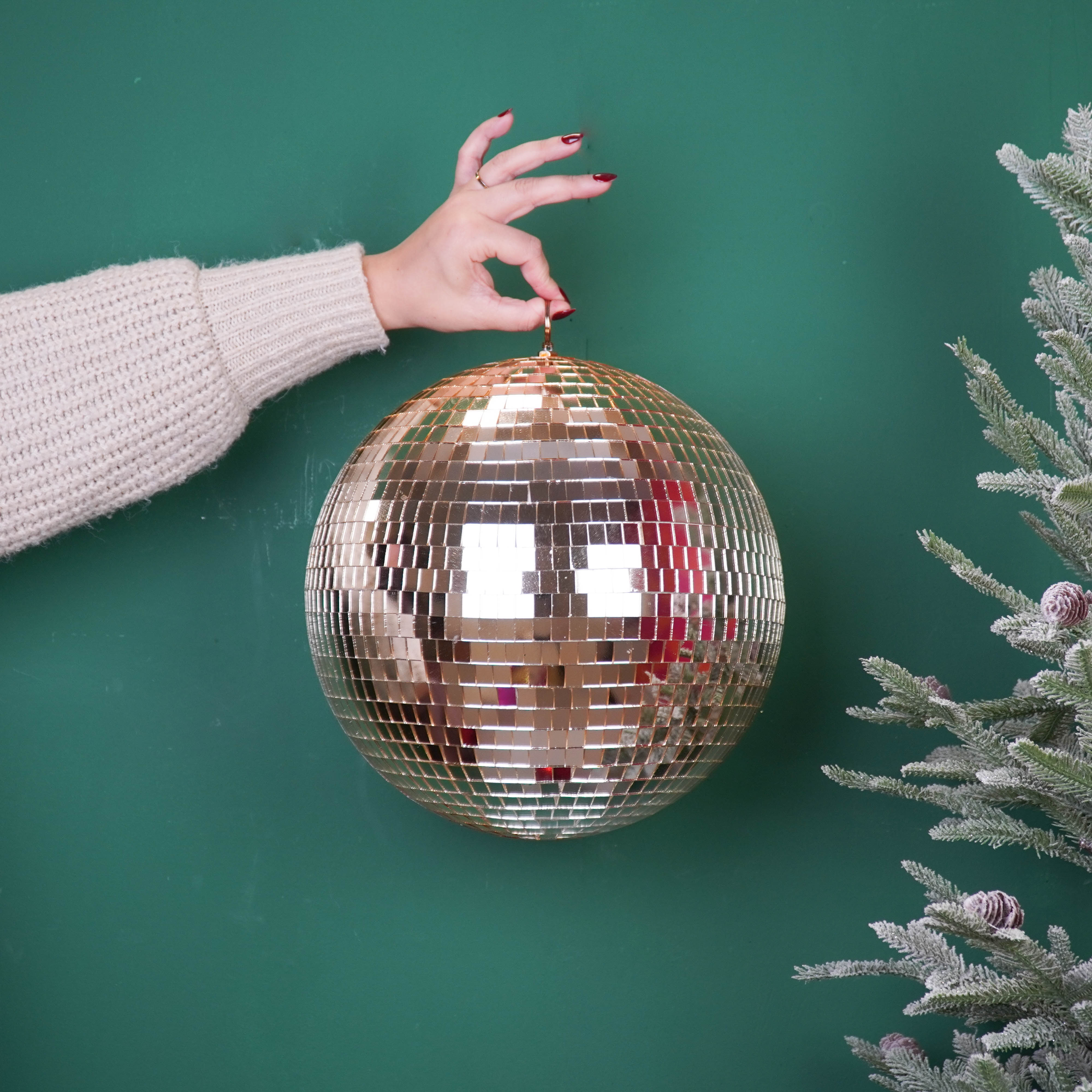 Christmas Decoration - Christmas Hanger - Discoball - Foam - Gold - 30x30x30cm