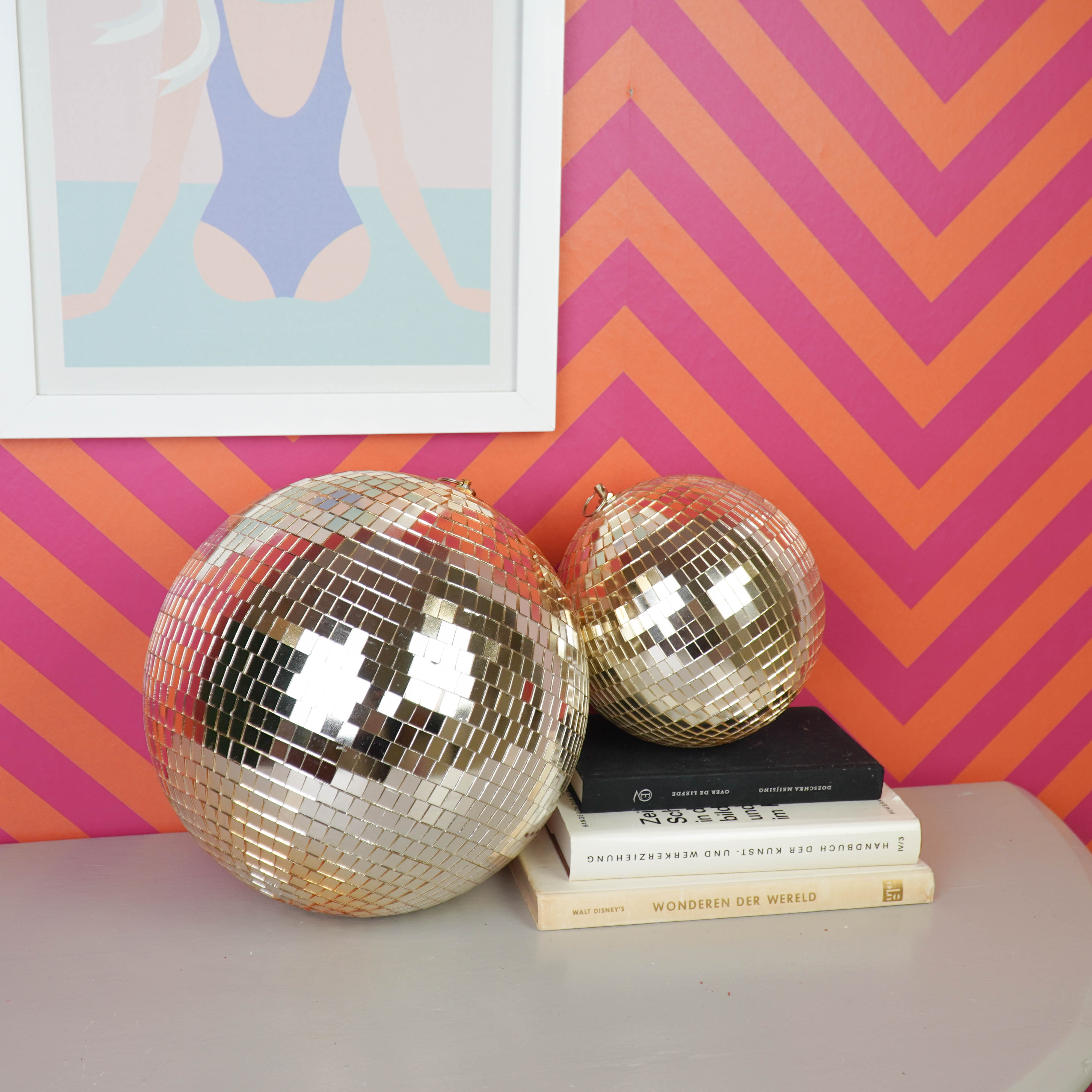 Christmas Decoration - Christmas Hanger - Discoball - Foam - Gold - 30x30x30cm