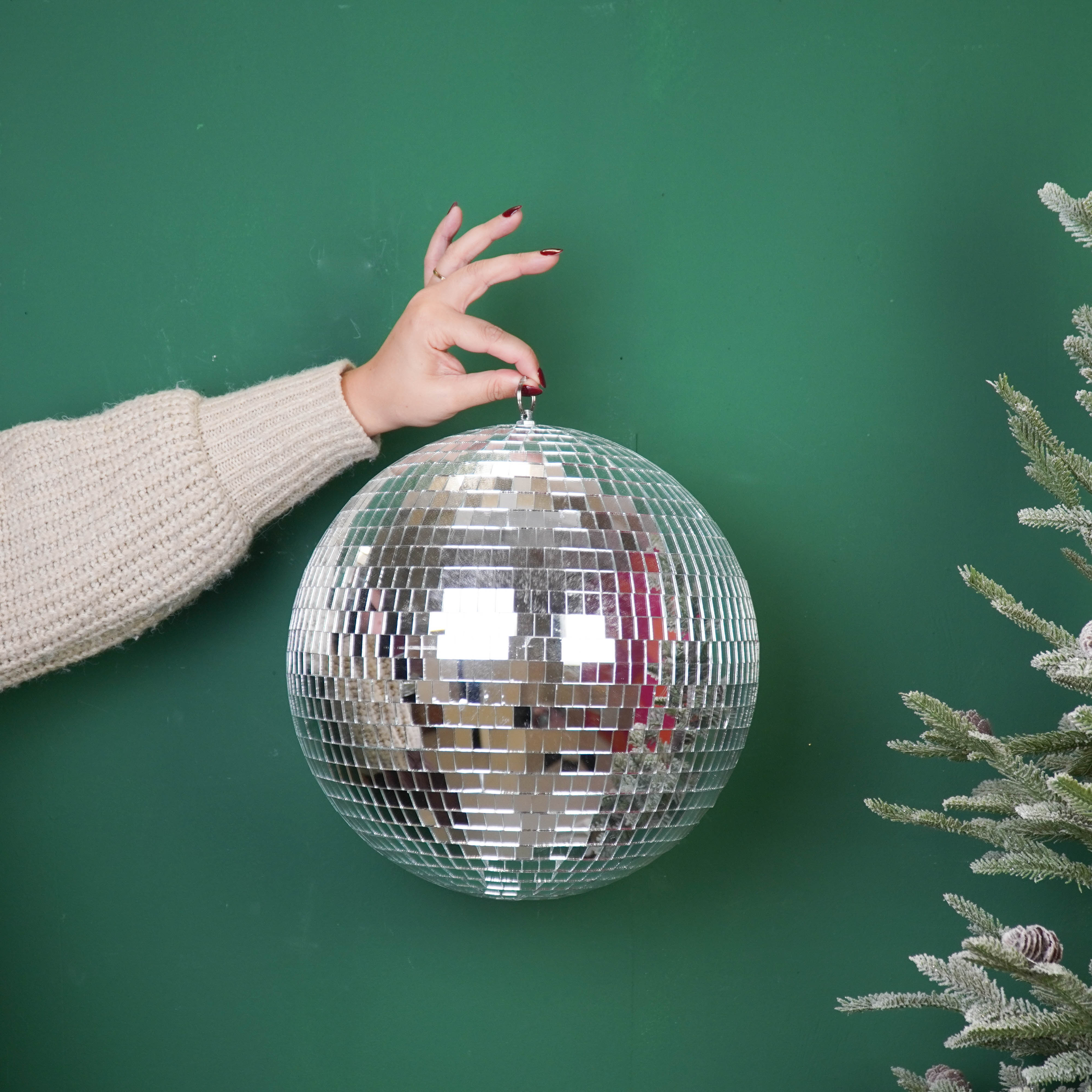 Christmas Decoration - Christmas Hanger - Discoball - Foam - Silver - 30x30x30cm