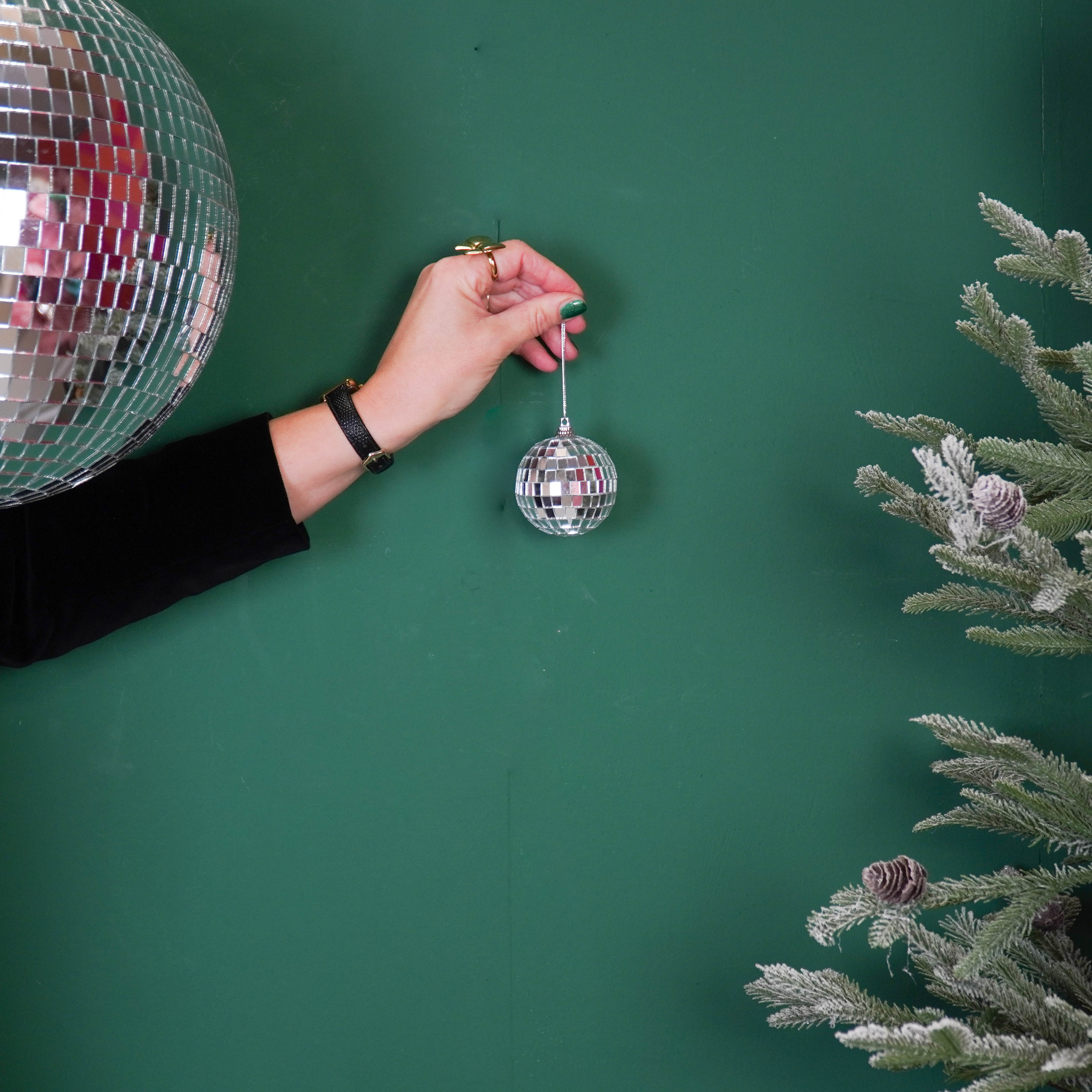 Christmas Decoration - Christmas Hanger - Discoball - Foam - Set of 6 - Silver - 6x6x6cm