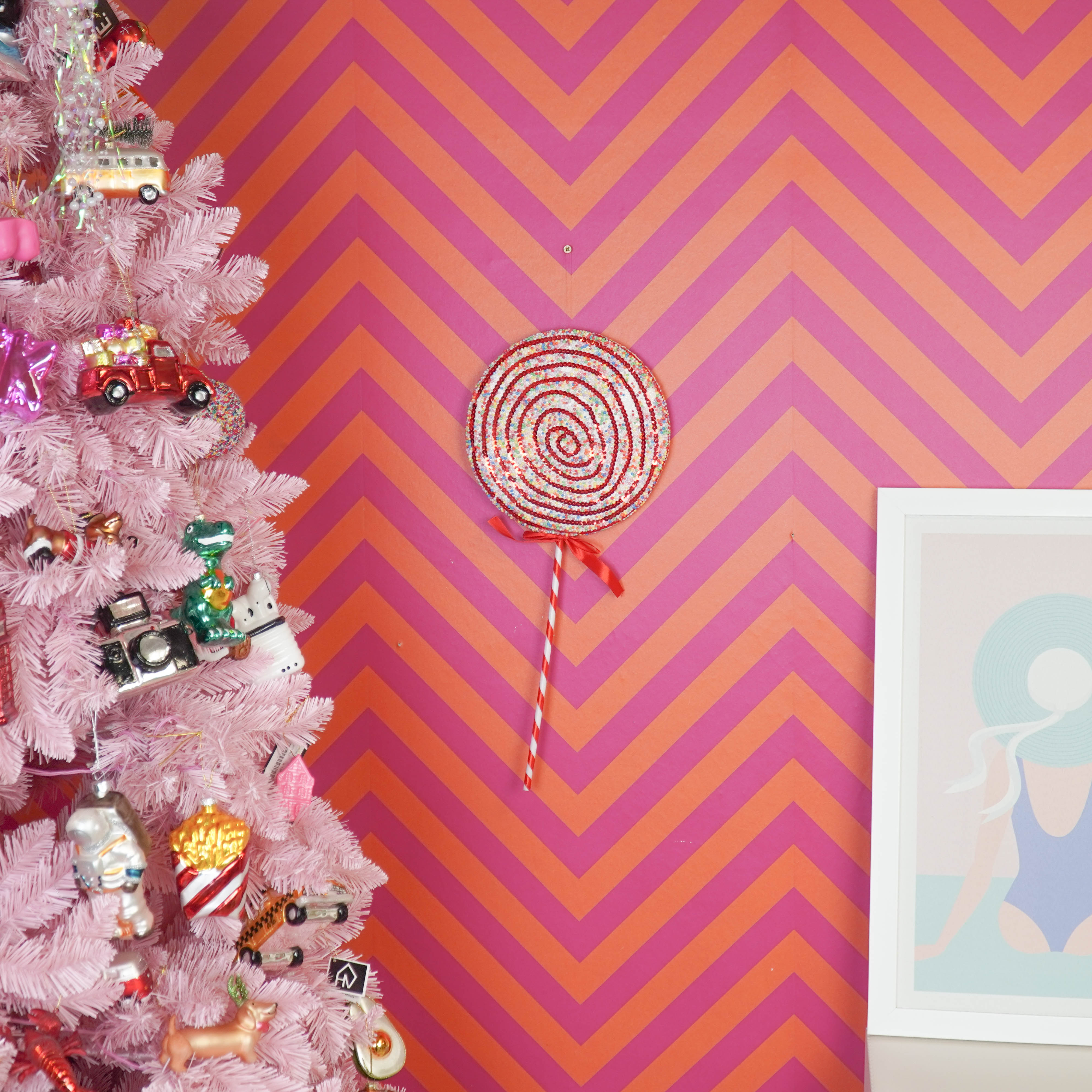 Decoration - Lolly Pop - Foam - Red/White - 15x35cm