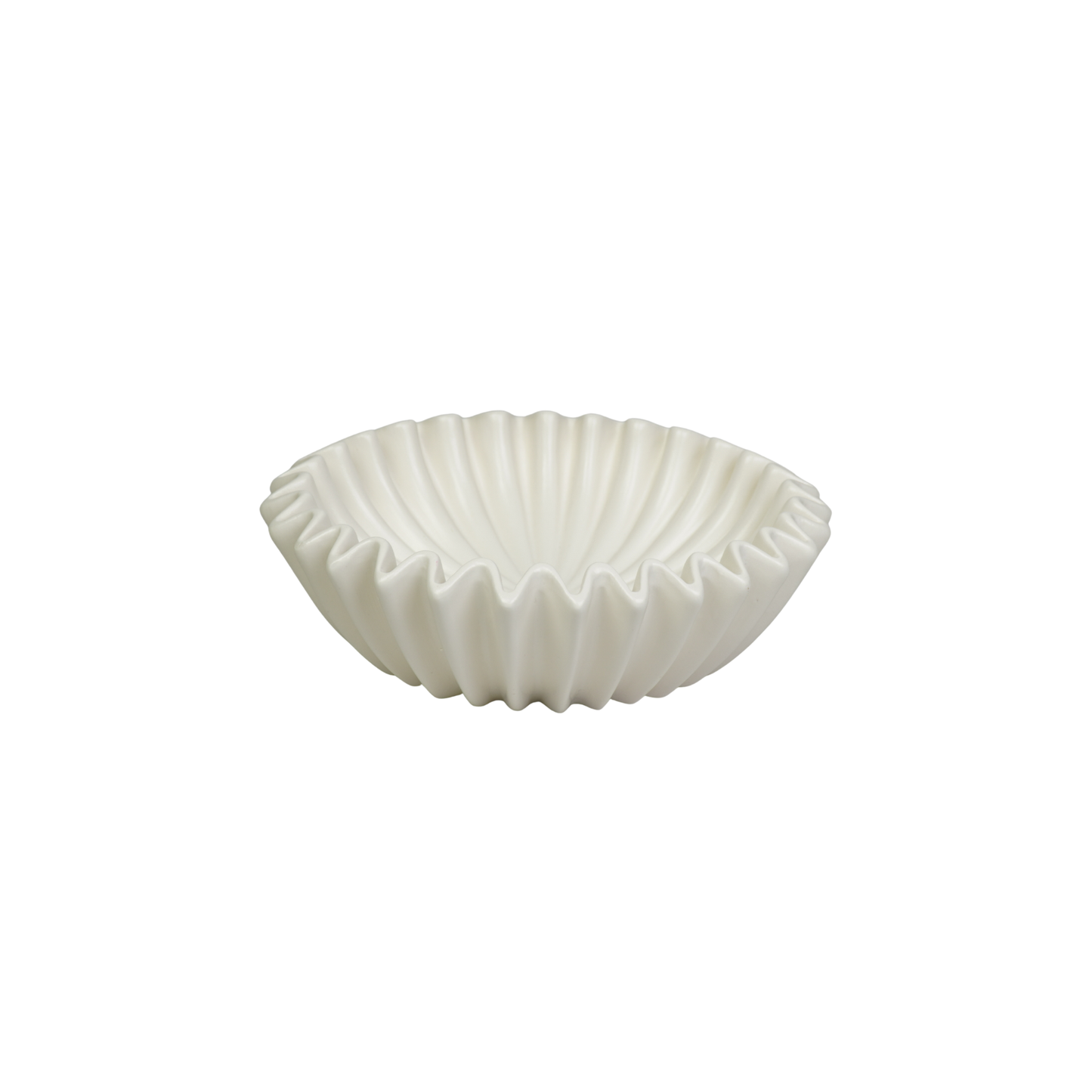 Bowl- Pleated Bowl - Ceramics- White- 29,5x29,5x9cm