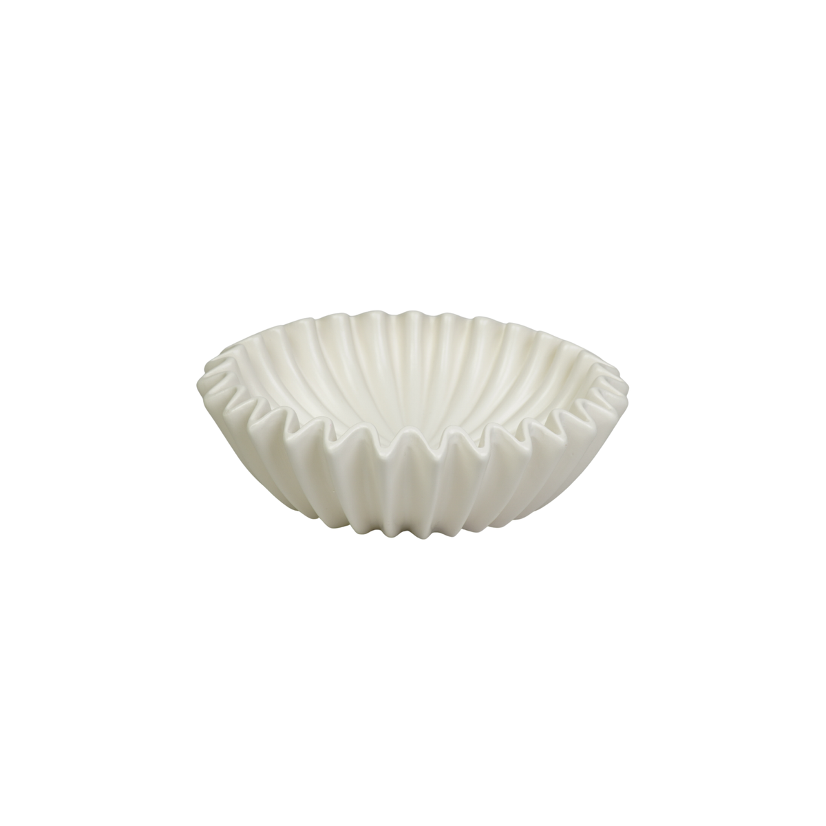 Bowl- Pleated Bowl - Ceramics- White- 29,5x29,5x9cm
