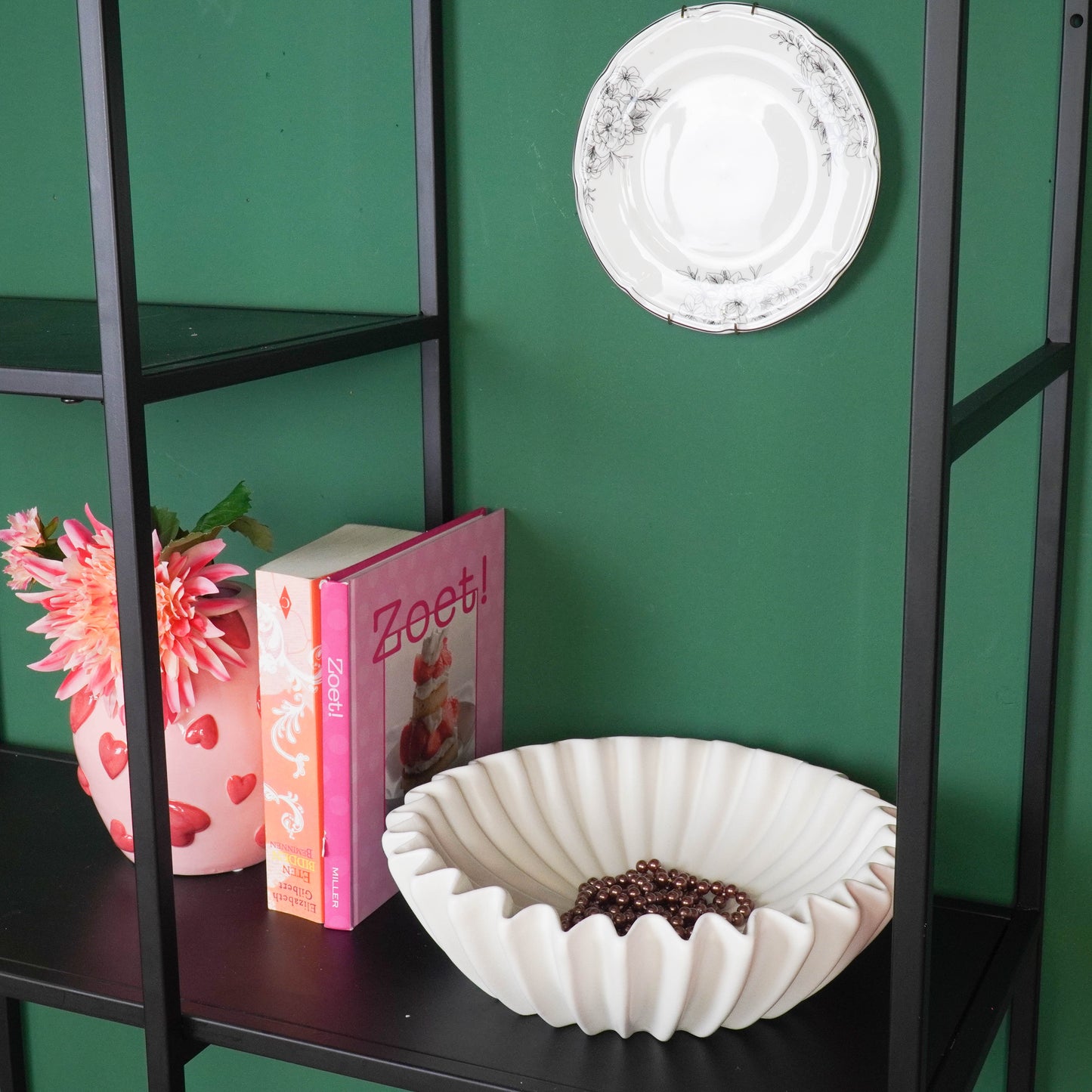 Bowl- Pleated Bowl - Ceramics- White- 29,5x29,5x9cm