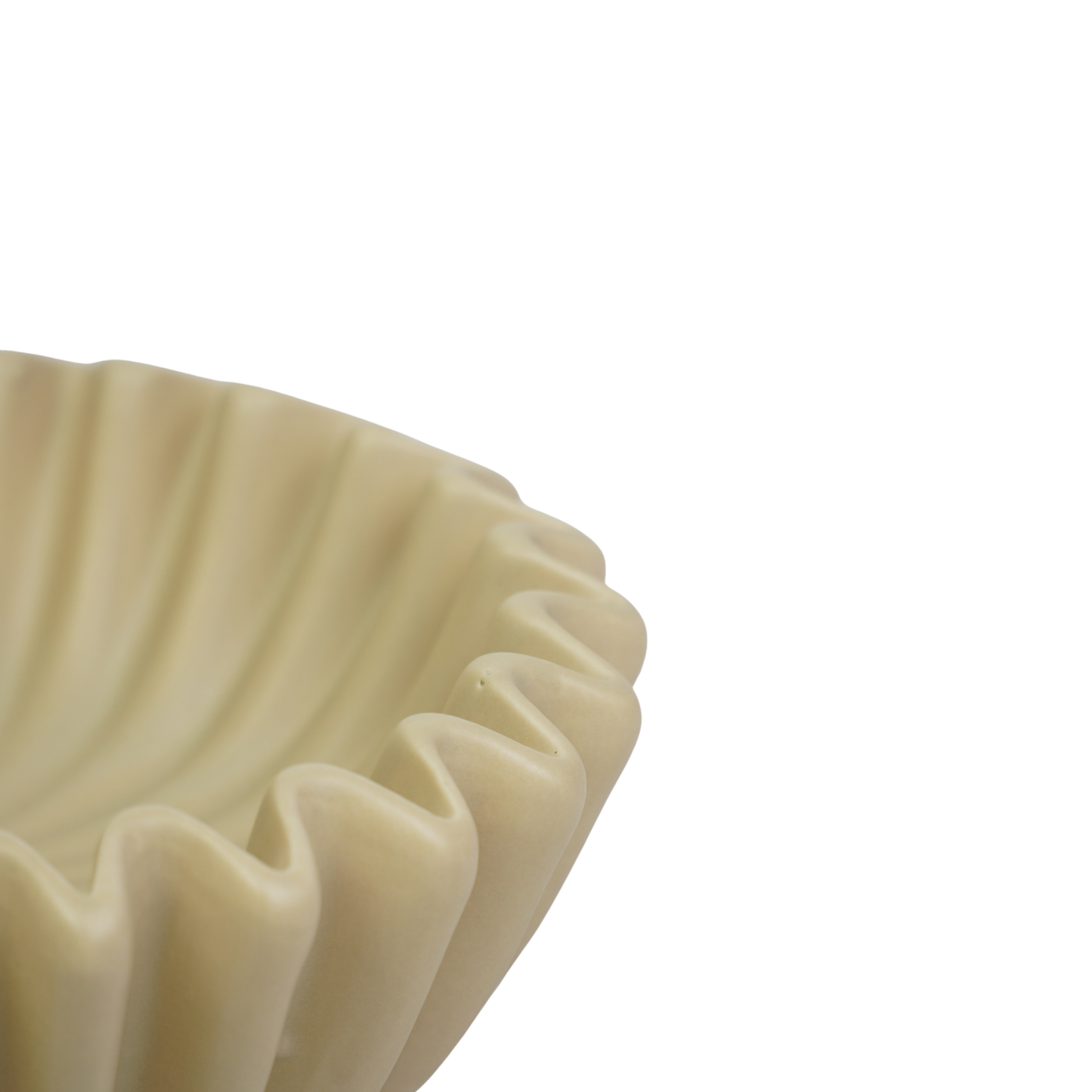 Bowl- Pleated Bowl - Ceramics- Sand- 29,5x29,5x9cm