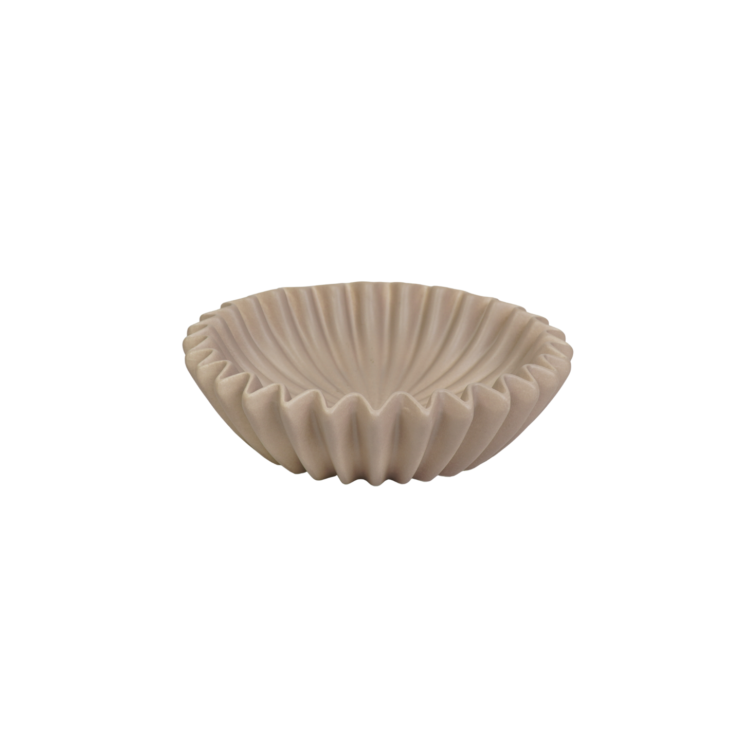 Bowl- Pleated Bowl - Ceramics- Taupe- 29,5x29,5x9cm