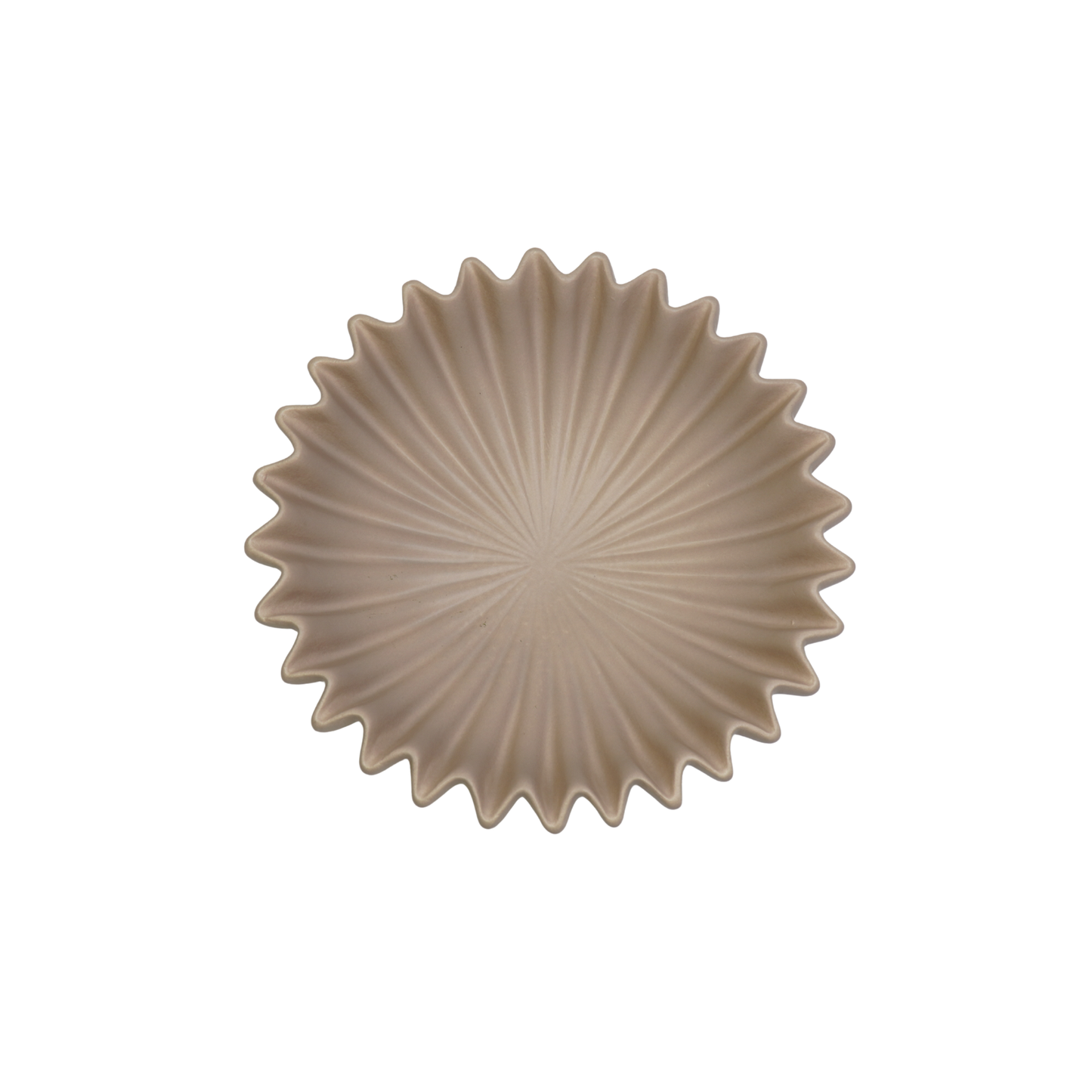 Bowl- Pleated Bowl - Ceramics- Taupe- 29,5x29,5x9cm