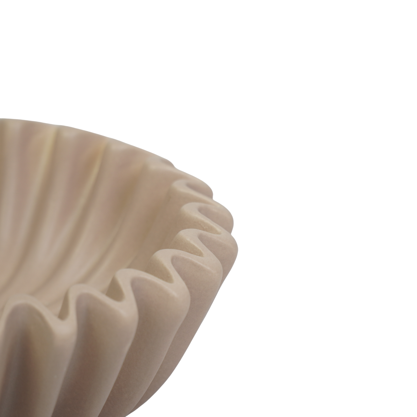 Bowl- Pleated Bowl - Ceramics- Taupe- 29,5x29,5x9cm