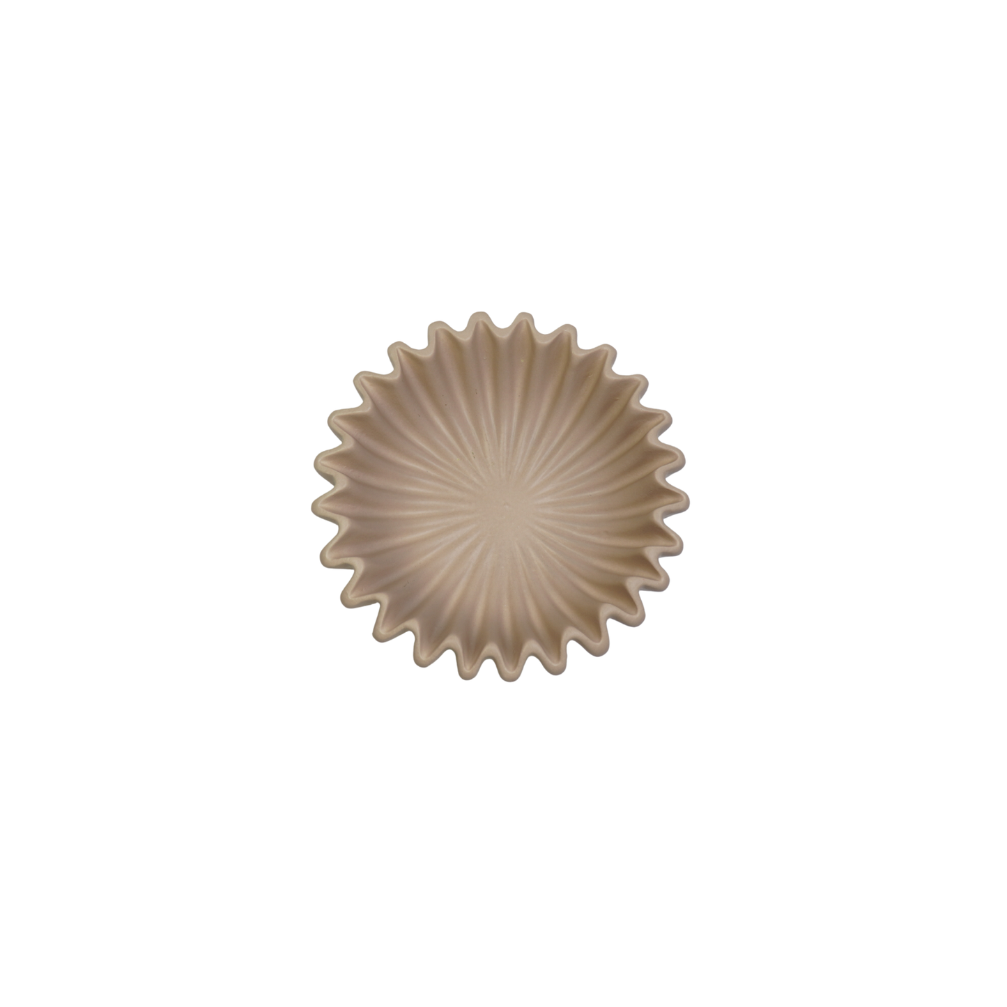 Bowl- Pleated Bowl - Ceramics- Taupe- 20x20x7 cm