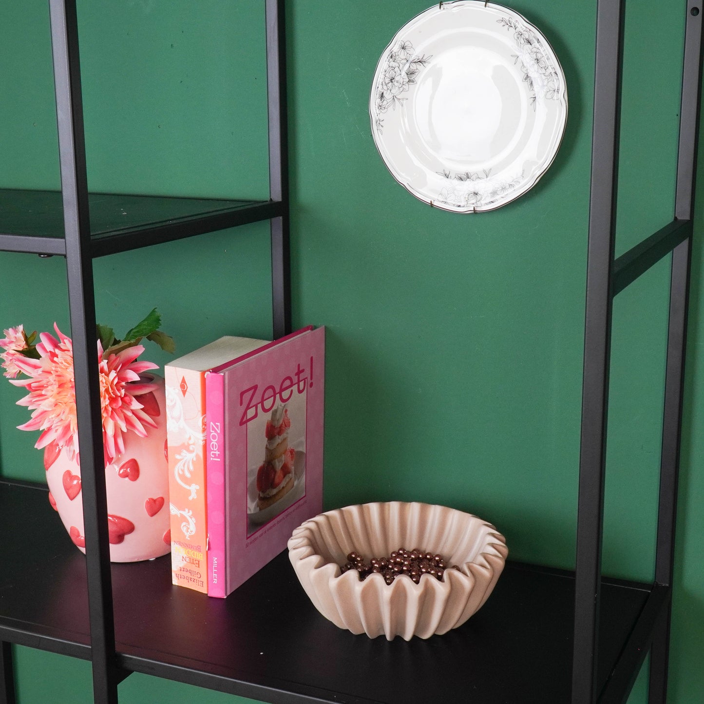 Bowl- Pleated Bowl - Ceramics- Taupe- 20x20x7 cm