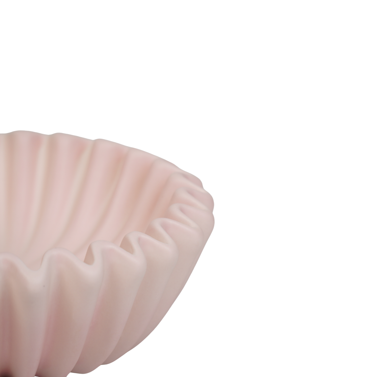 Bowl- Pleated Bowl - Ceramics- Light Pink- 20x20x7 cm
