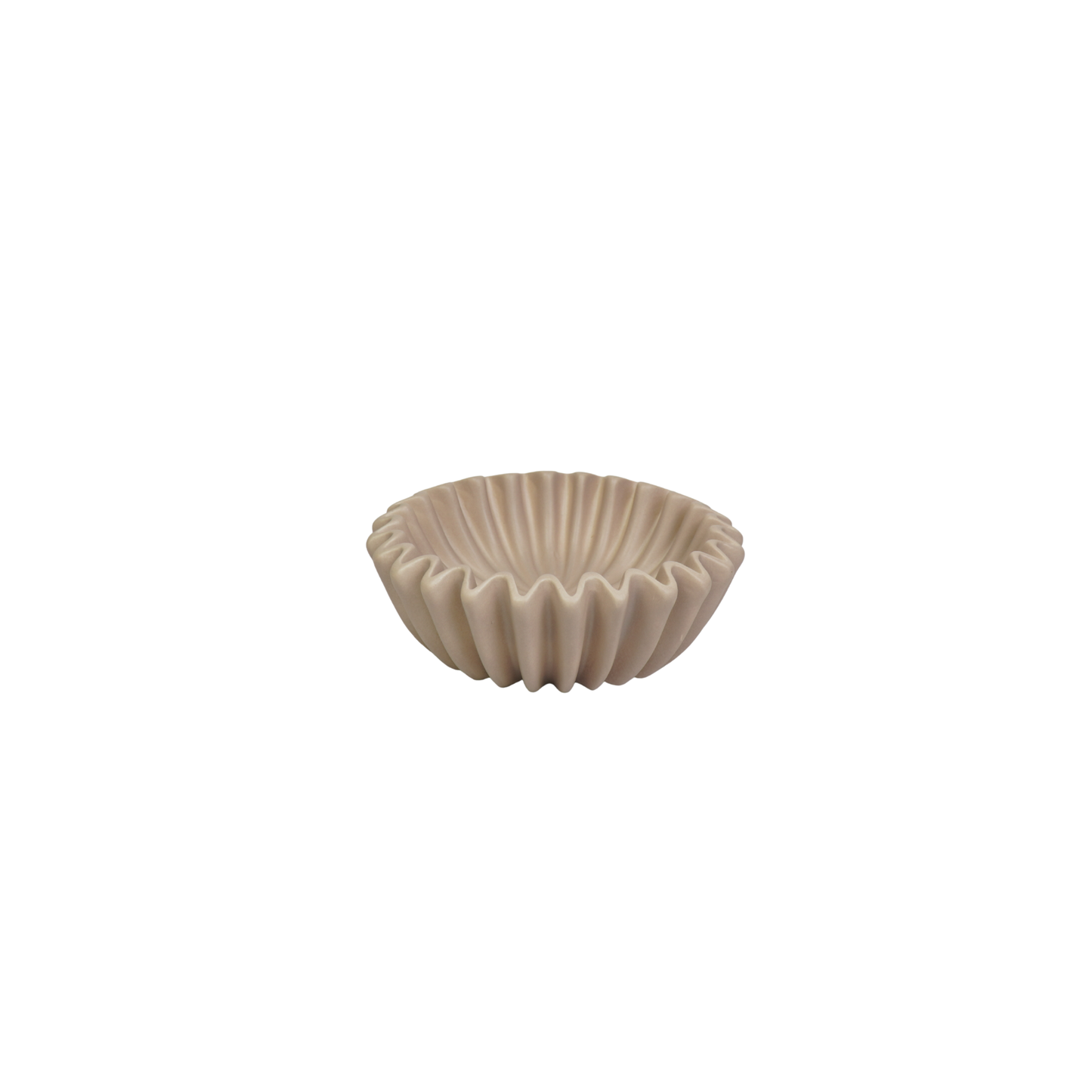 Bowl- Pleated Bowl - Ceramics- Taupe- 15x15x4,5 cm
