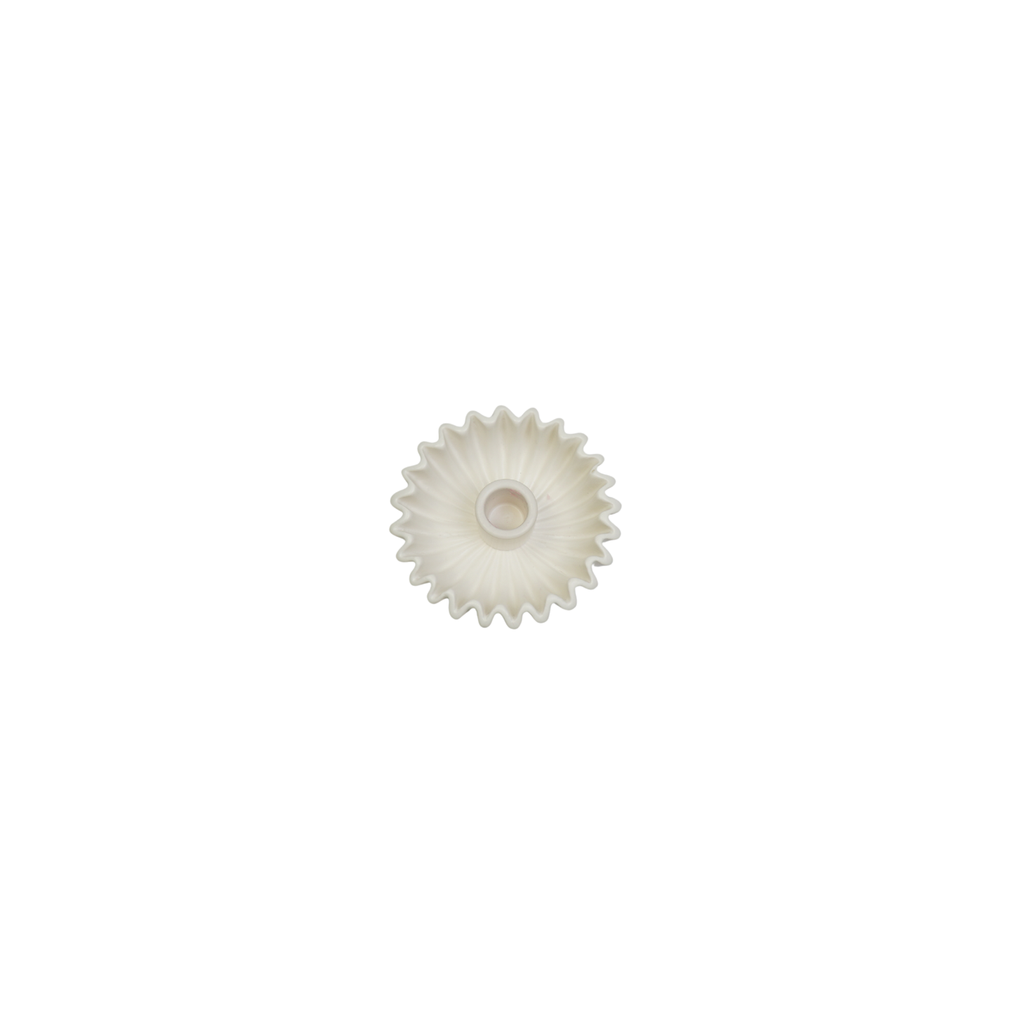 Pleated Candle Holder - White- 12x12x4,5 cm