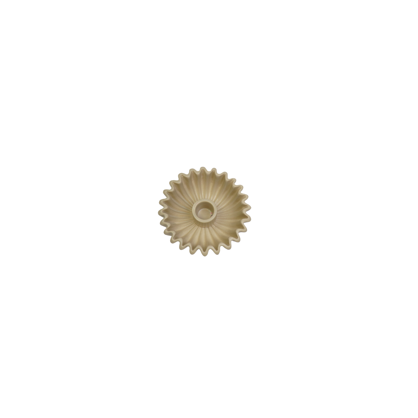 Pleated Candle Holder - Sand- 12x12x4,5 cm